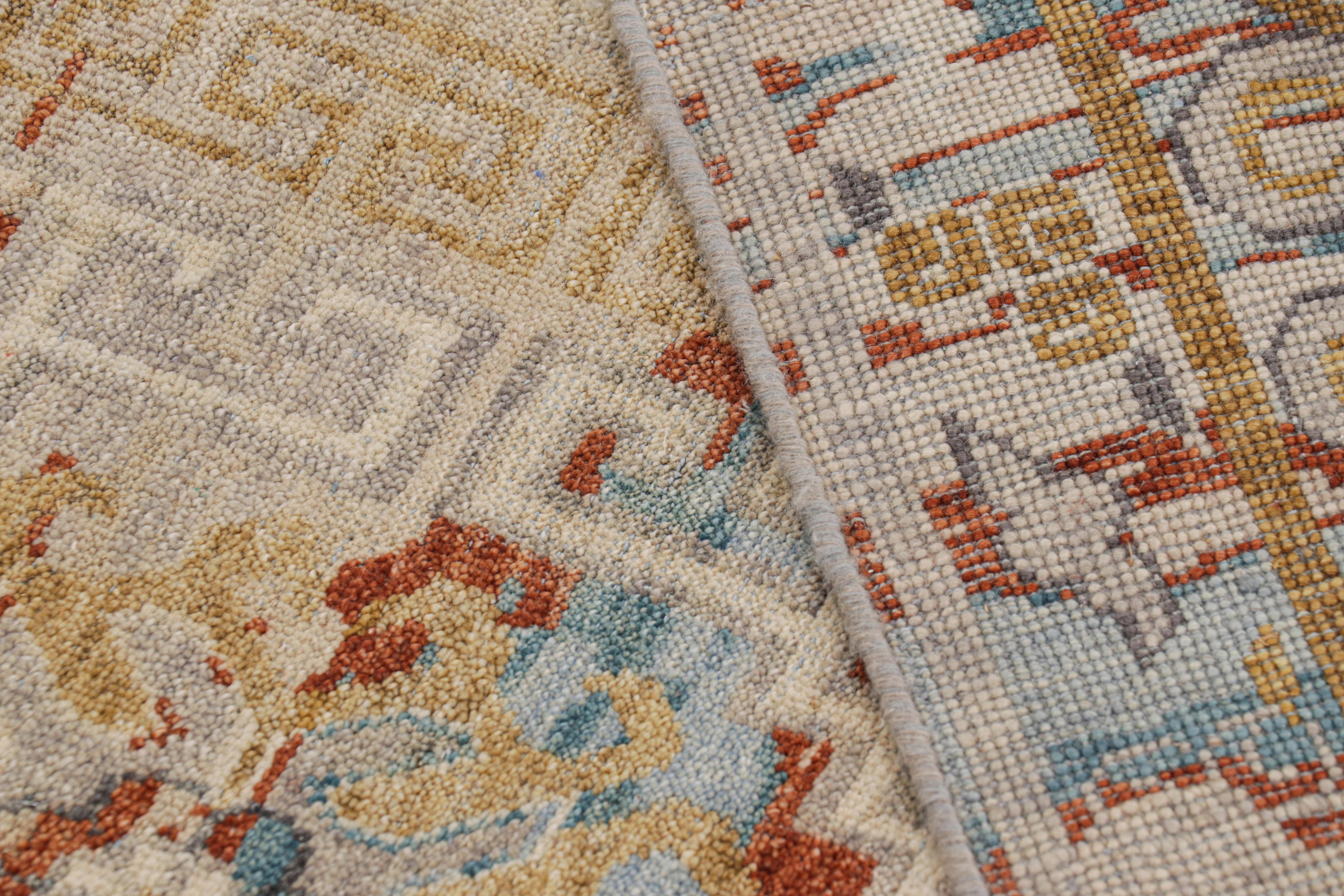 Contemporary Rug & Kilim’s Khotan Rug With Colorful Geometric Floral Medallions For Sale
