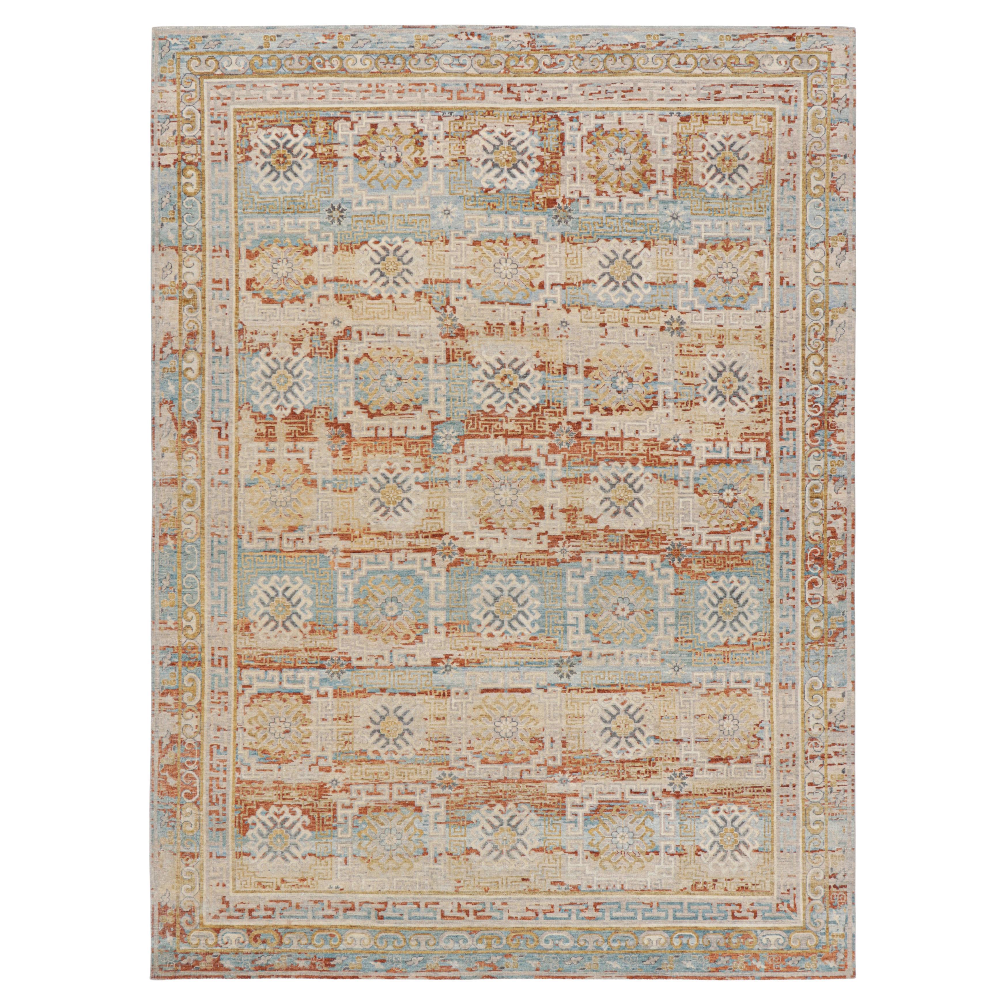 Rug & Kilim’s Khotan Rug With Colorful Geometric Floral Medallions For Sale