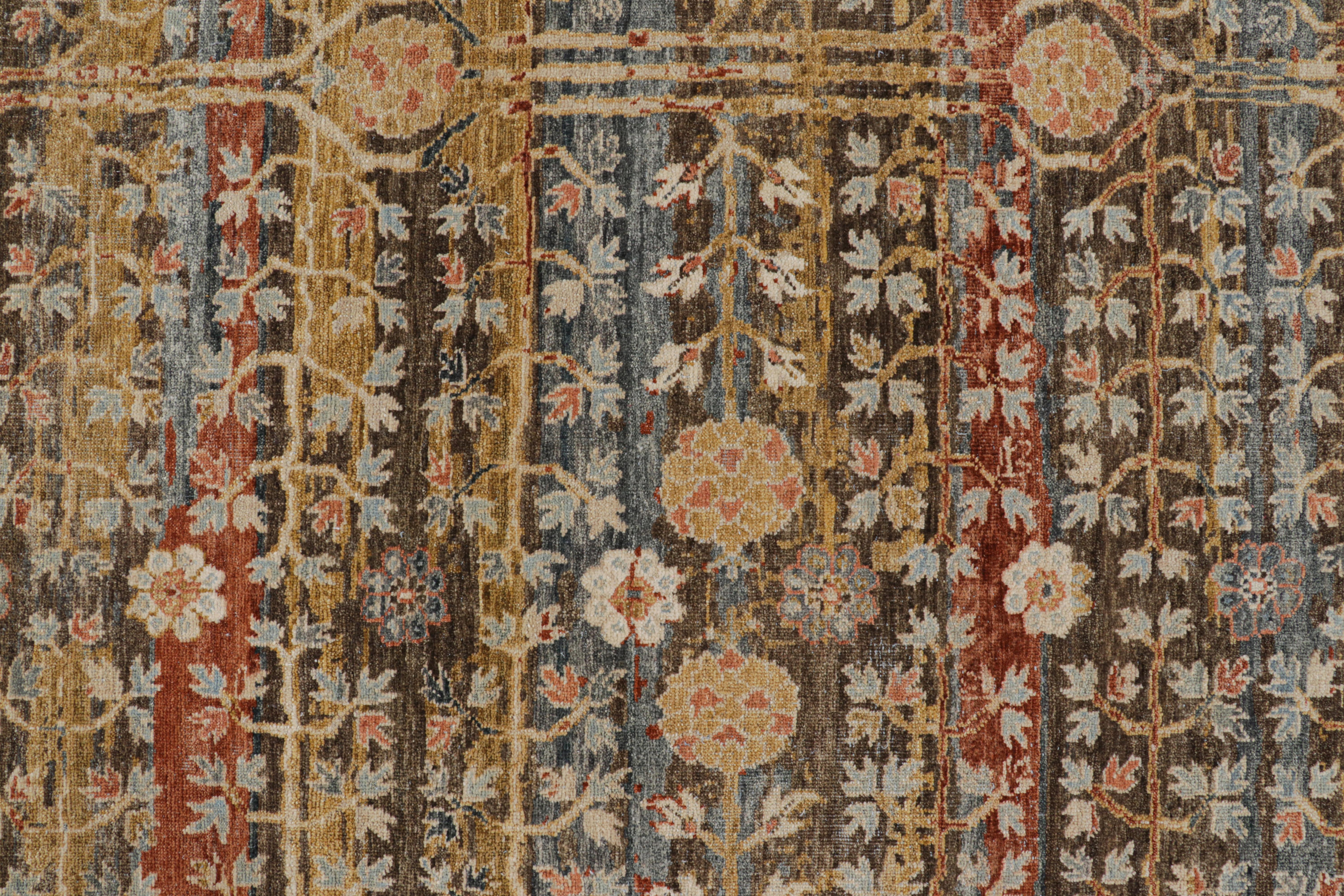 Modern Rug & Kilim’s Khotan Rug With Colorful Geometric Floral Patterns For Sale