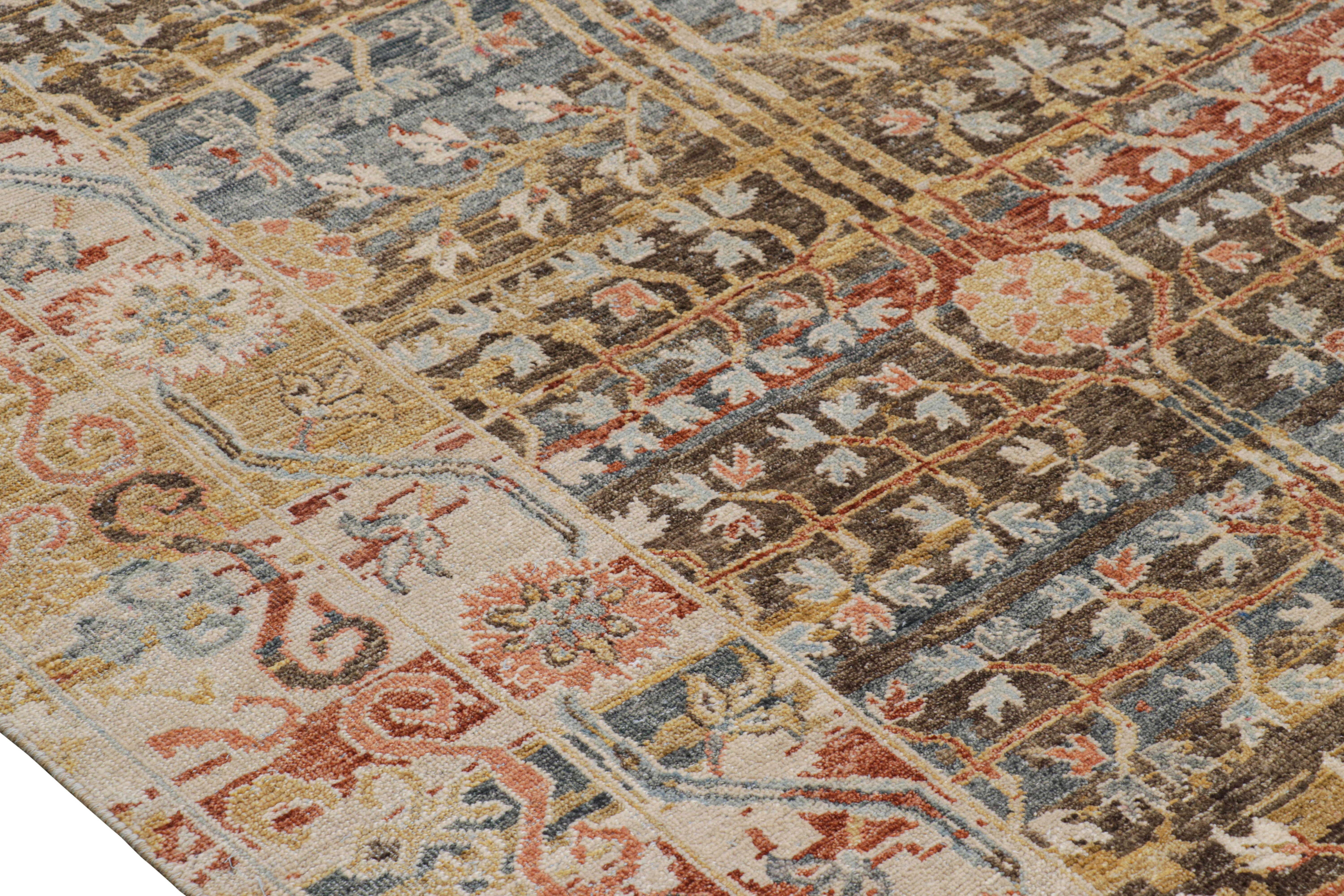 Rug & Kilim’s Khotan Rug With Colorful Geometric Floral Patterns In New Condition For Sale In Long Island City, NY