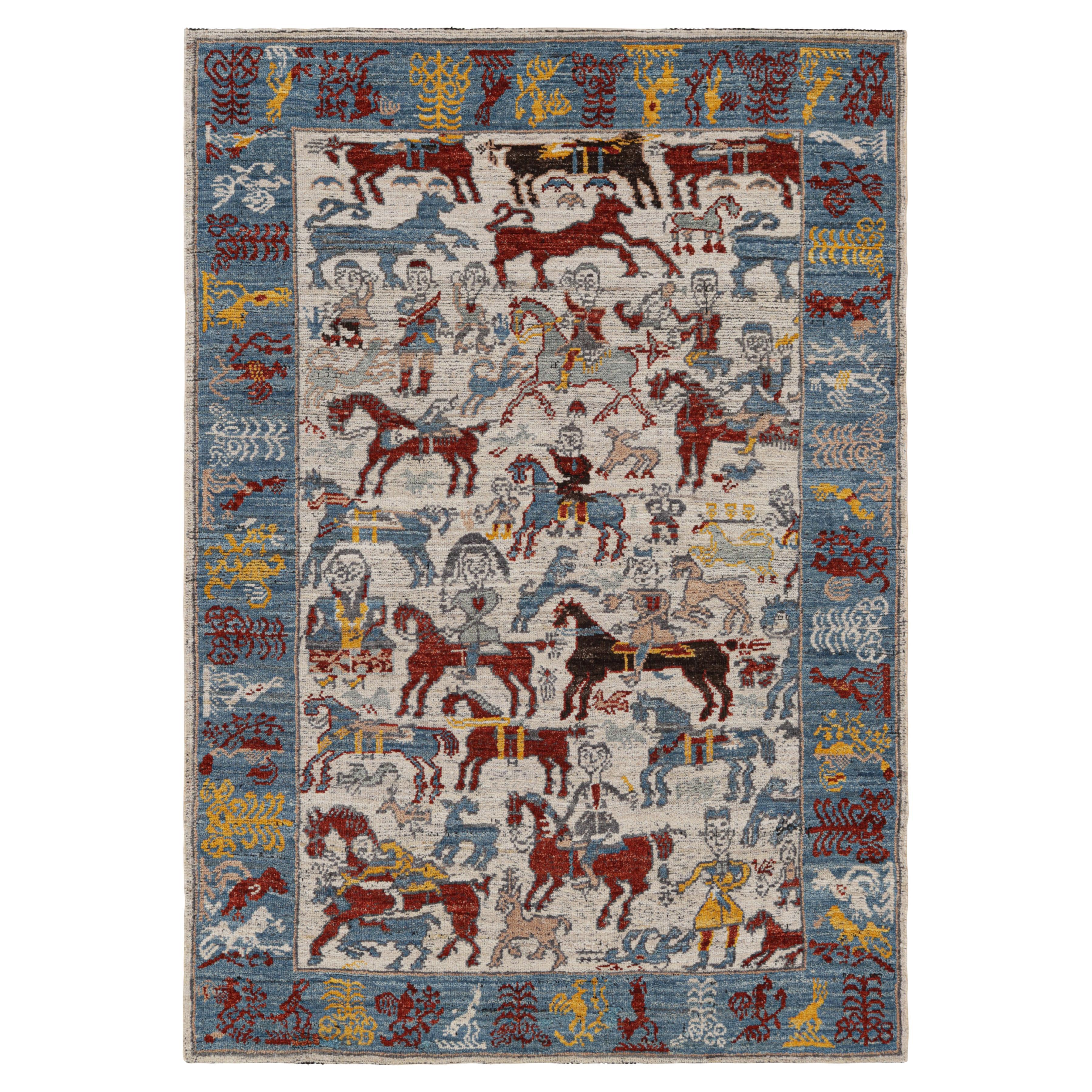 Rug & Kilim's Modern Burano Rug's Modern Burano Rug's Modern Burano Rug's Modern Burano Rug's Modern Burano Rug's Modern Burano Rug's Modern Burano Rug's Modern Burano Rug's Modern Burano Rug's Modern Burano Rug's Modern Burano Rug's Modern Burano avec des images colorées de chevaux et de cavaliers