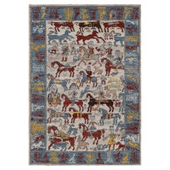Rug & Kilim’s Modern Burano Rug with Colorful Horse and Rider Pictorials