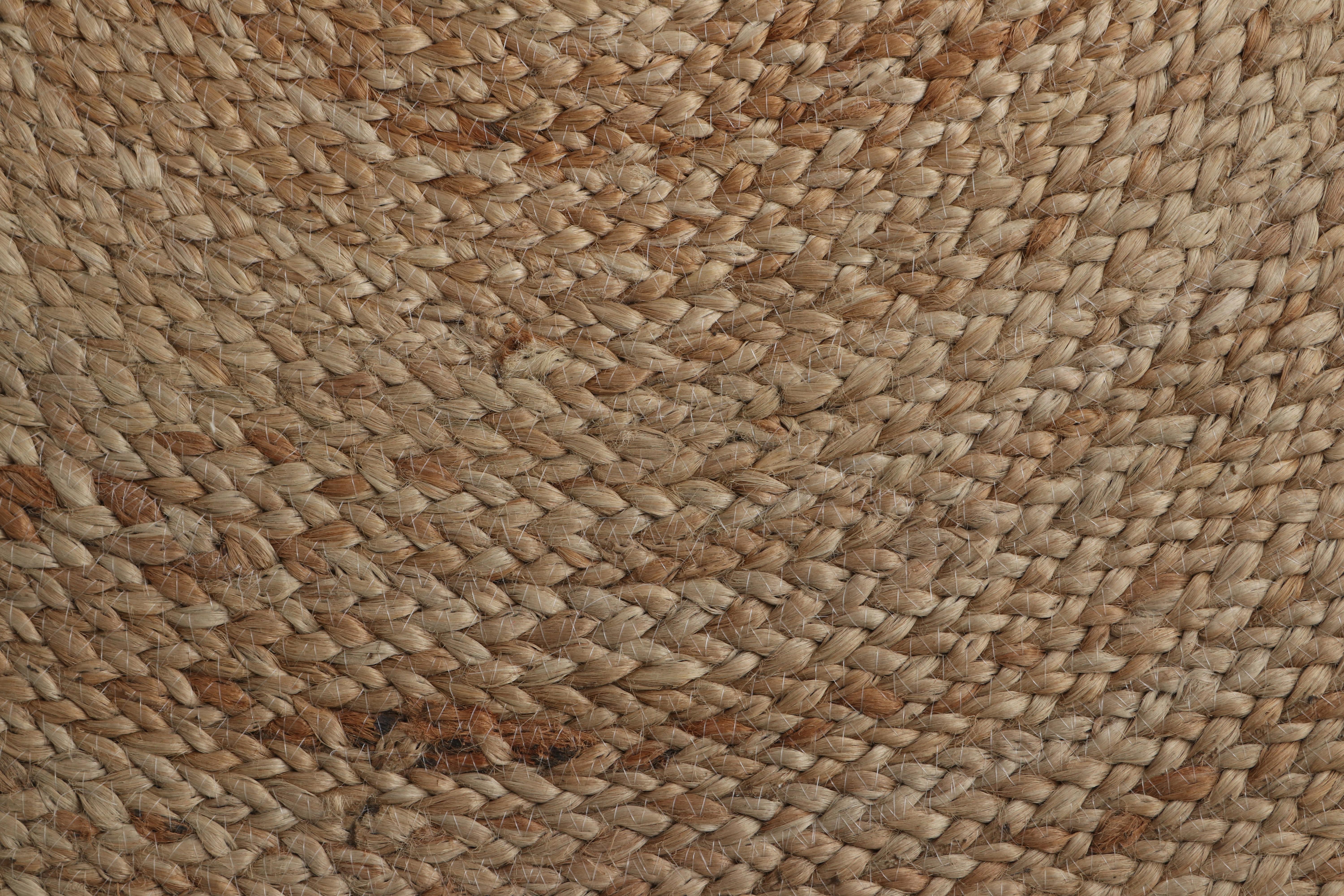 Rug & Kilims moderner kreisförmiger Juteteppich in Beige-Braun und Creme-Tönen (Kelim) im Angebot