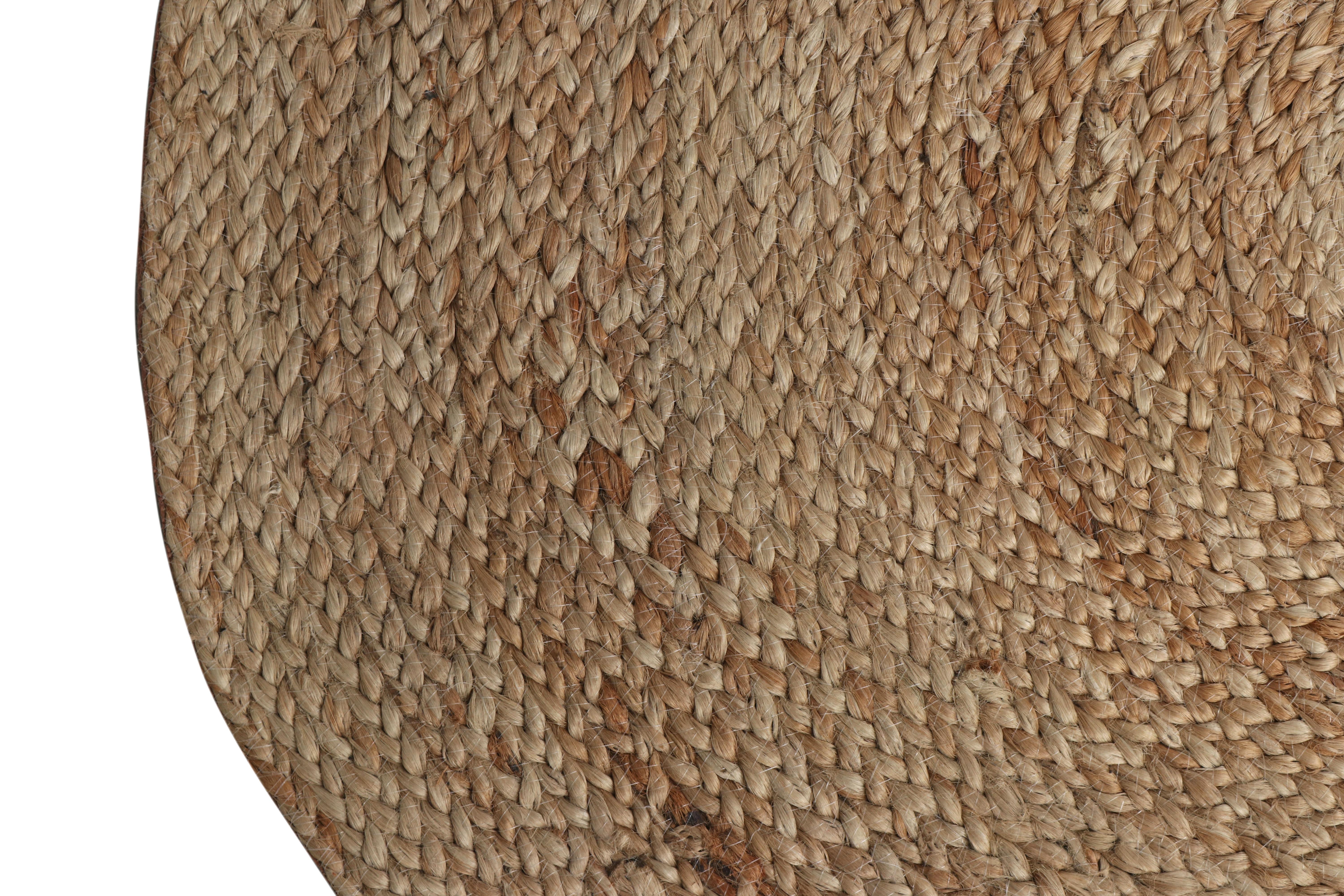 Rug & Kilims moderner kreisförmiger Juteteppich in Beige-Braun und Creme-Tönen (Indisch) im Angebot