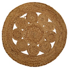 Rug & Kilim - Tappeto di iuta a cerchio moderno nei toni del beige-marrone e del crema