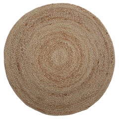 Rug & Kilim - Tappeto di iuta a cerchio moderno nei toni del beige-marrone e del crema