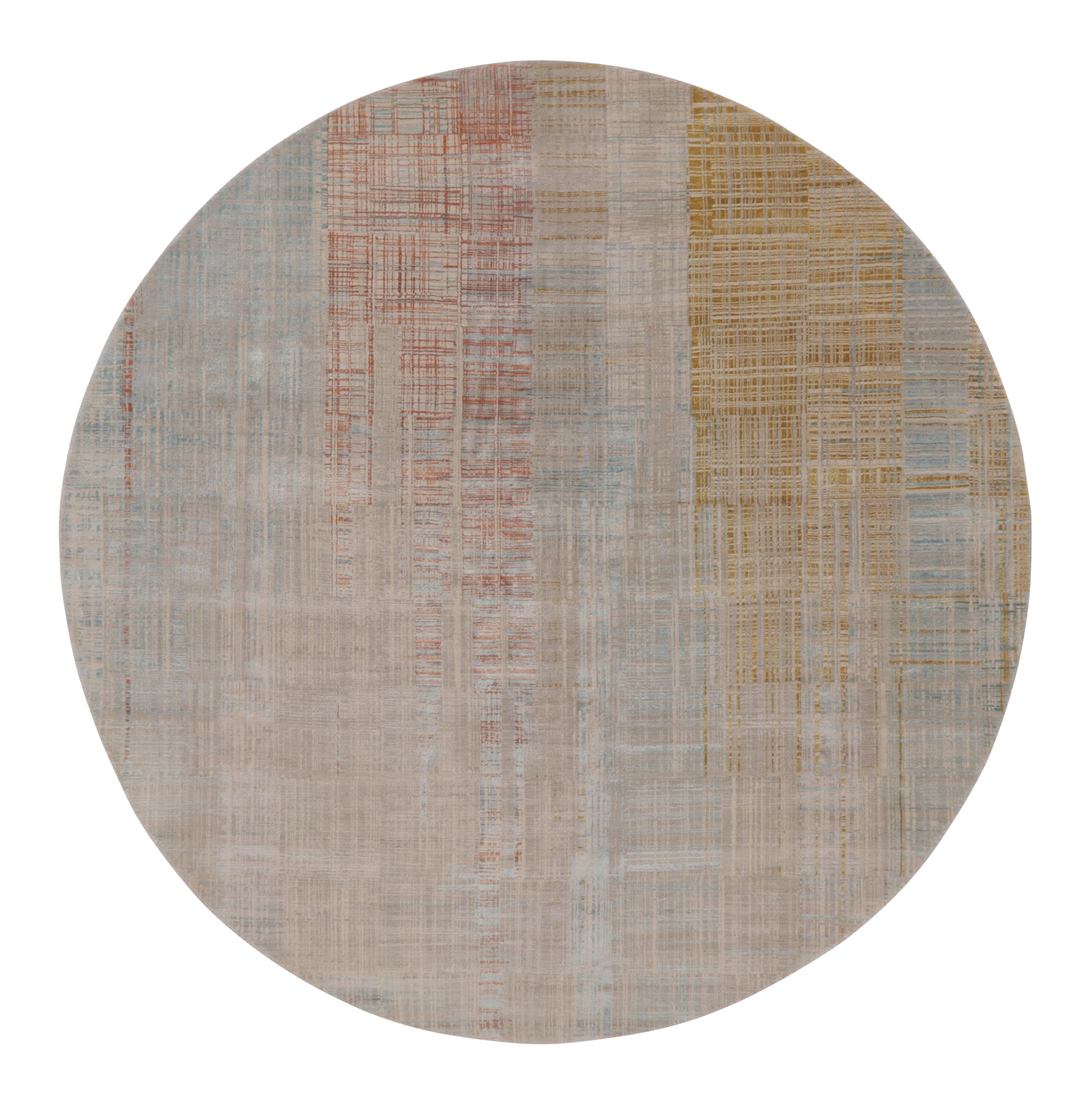 Rug & Kilim’s Modern Circle Rug with Multi-Color Abstract Pattern For Sale