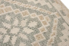 Alfombra cuadrada «Modern Classic» de Rug & Kilim con diseño floral en tonos beige y gris