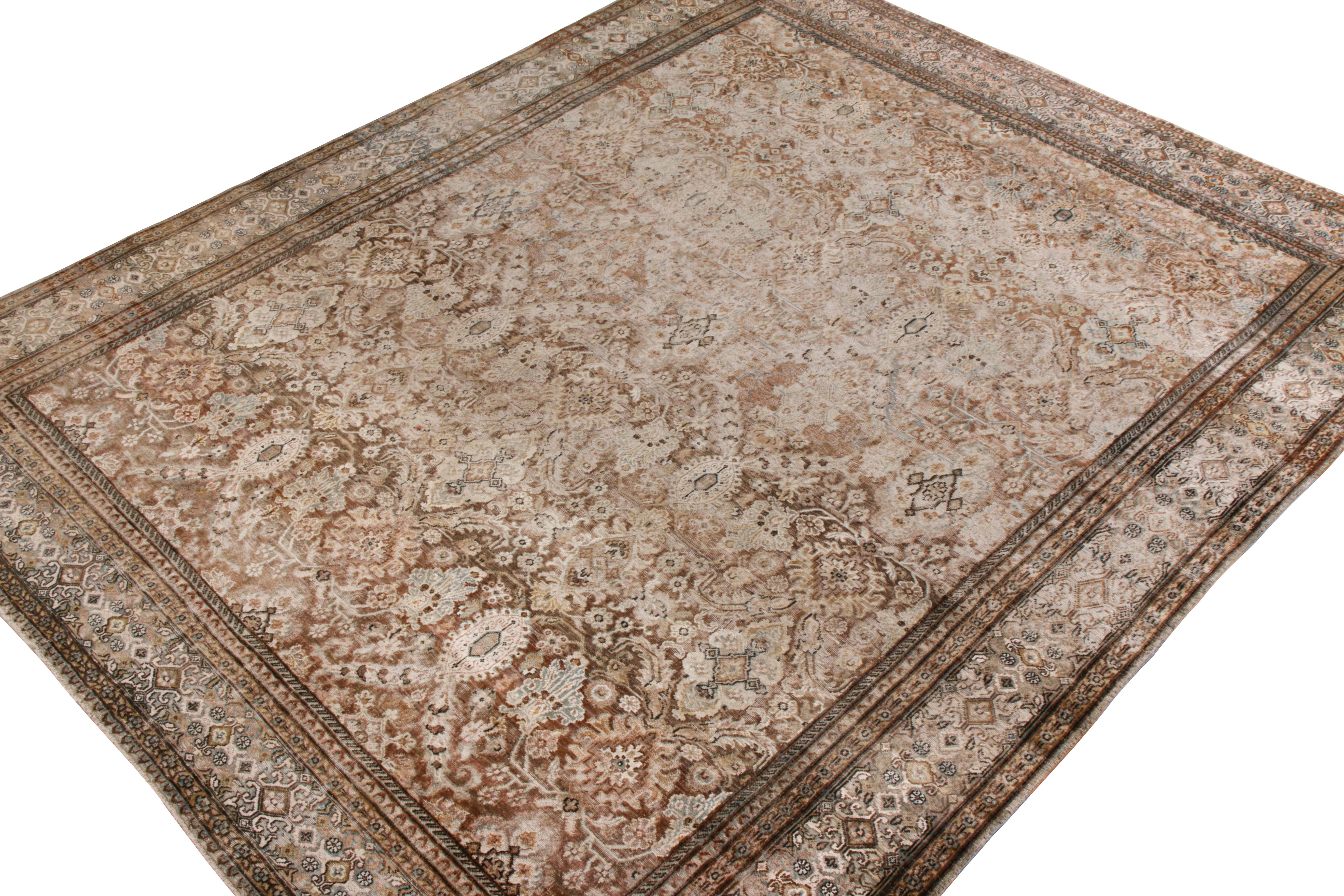 Alfombra moderna de estilo clásico Rug & Kilim en Beige Marrón Motivo floral Moderno en venta