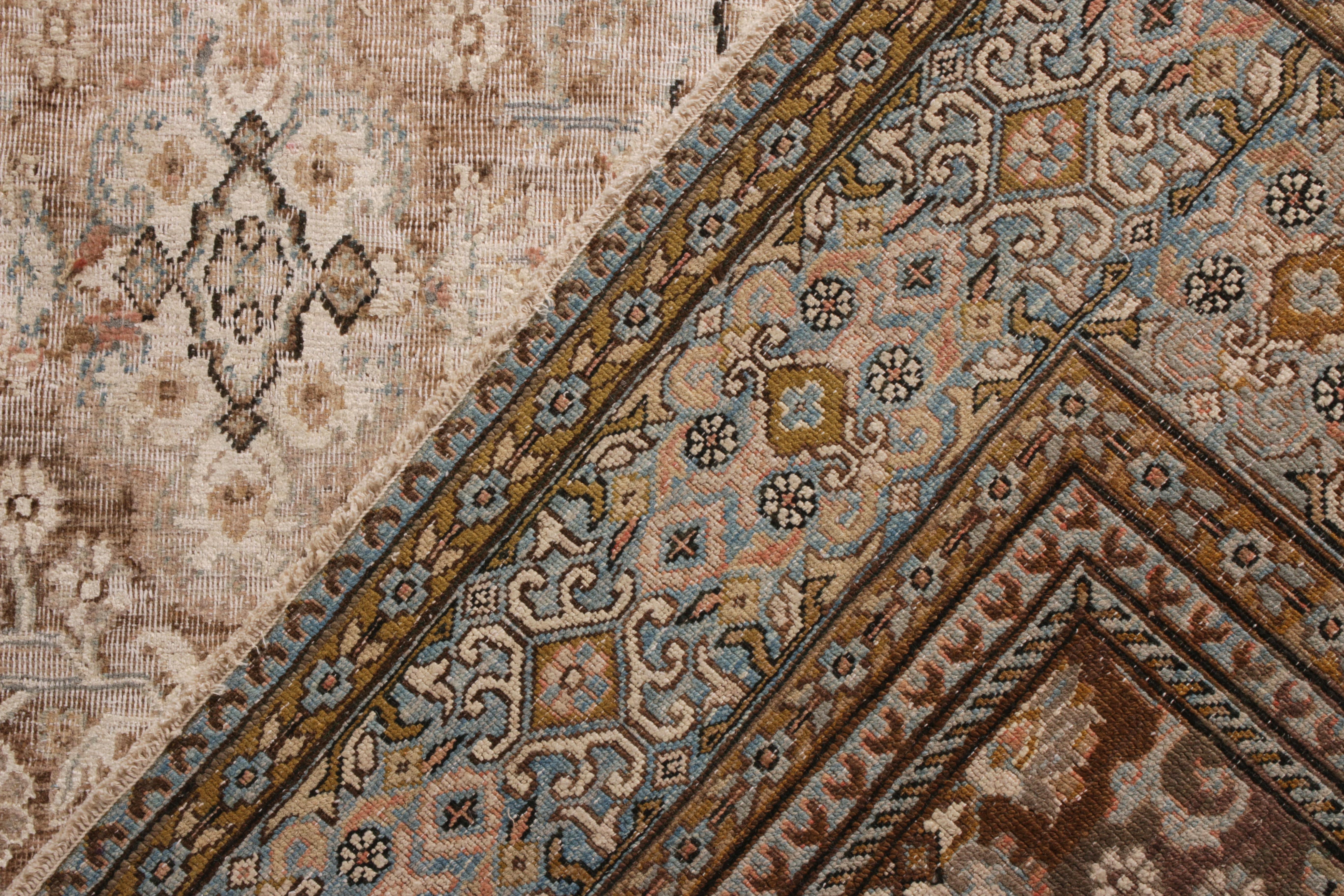 Alfombra moderna de estilo clásico Rug & Kilim en Beige Marrón Motivo floral en Nuevo estado para la venta en Long Island City, NY