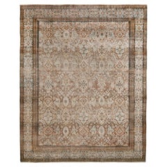 Rug & Kilim’s Modern Classic Style Rug in Beige Brown Floral pattern