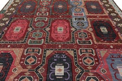 Rug & Kilim’s Modern Classics Flatweave in Red with Colorful Geometric Patterns