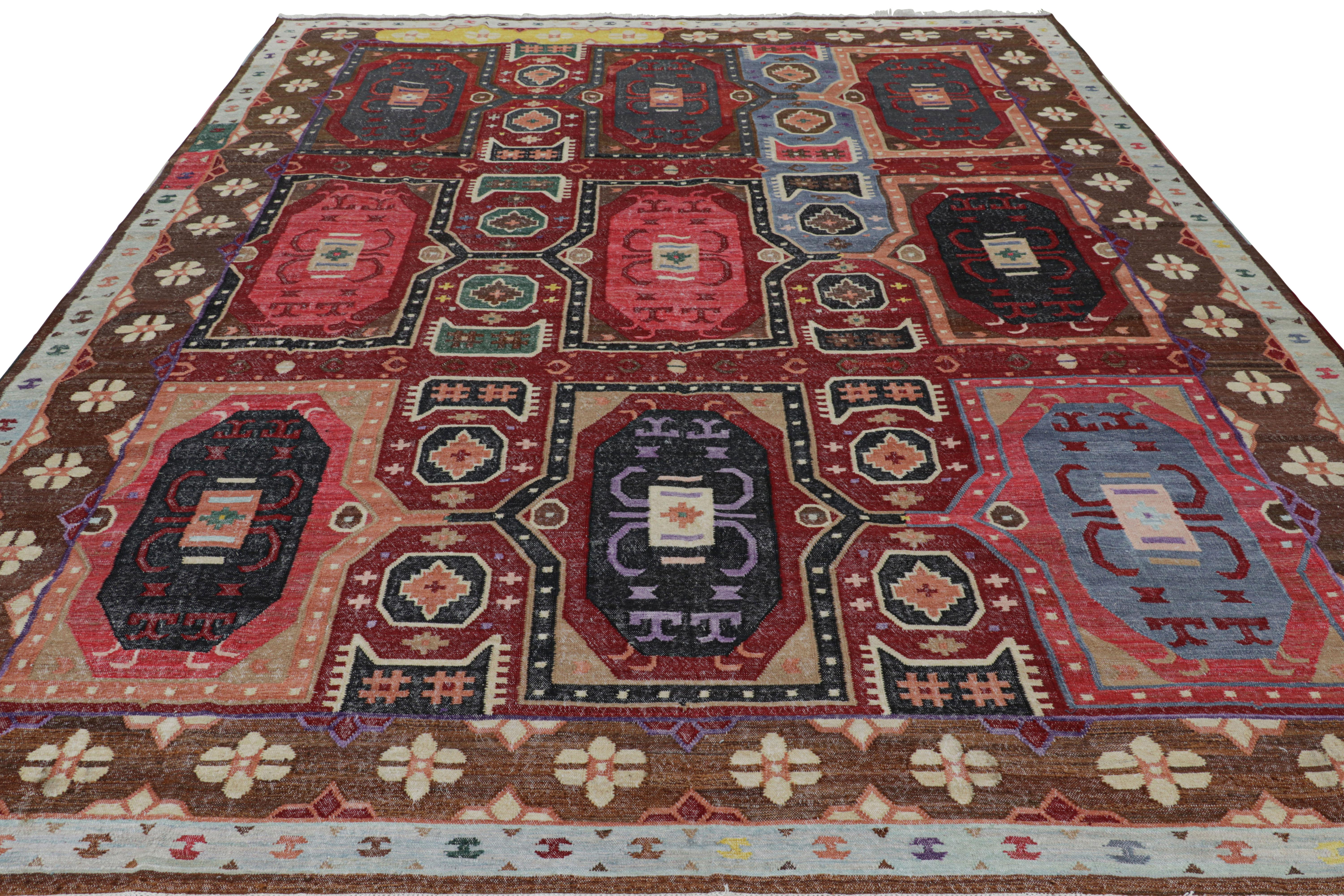 Rug & Kilim’s Modern Classics Flatweave in Red with Colorful Geometric Patterns In New Condition For Sale In Long Island City, NY