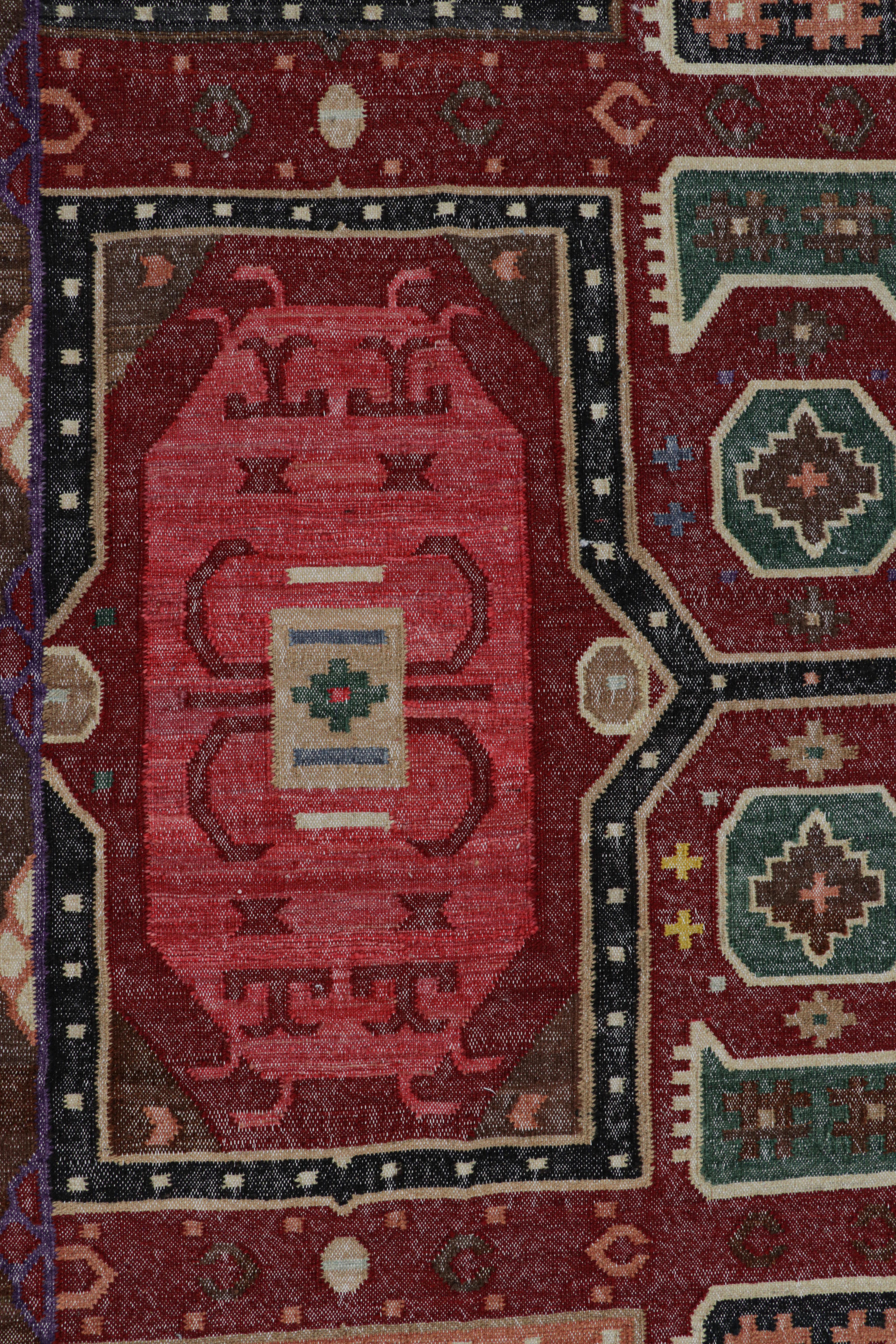 Contemporary Rug & Kilim’s Modern Classics Flatweave in Red with Colorful Geometric Patterns For Sale