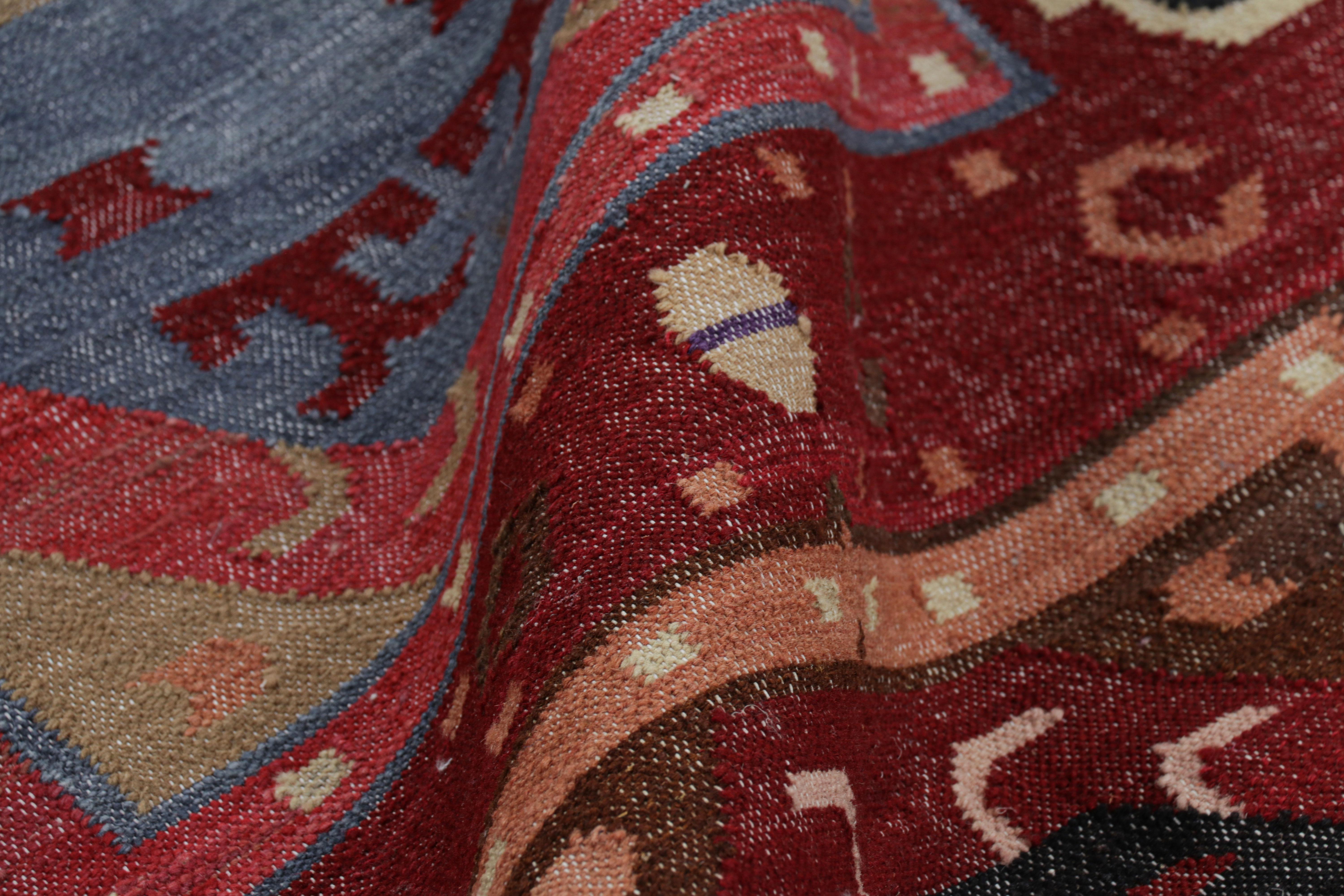 Rug & Kilim’s Modern Classics Flatweave in Red with Colorful Geometric Patterns For Sale 1