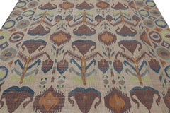 Rug & Kilim’s Modern Classics Flatweave Rug in Cream-Beige with Ikats Patterns
