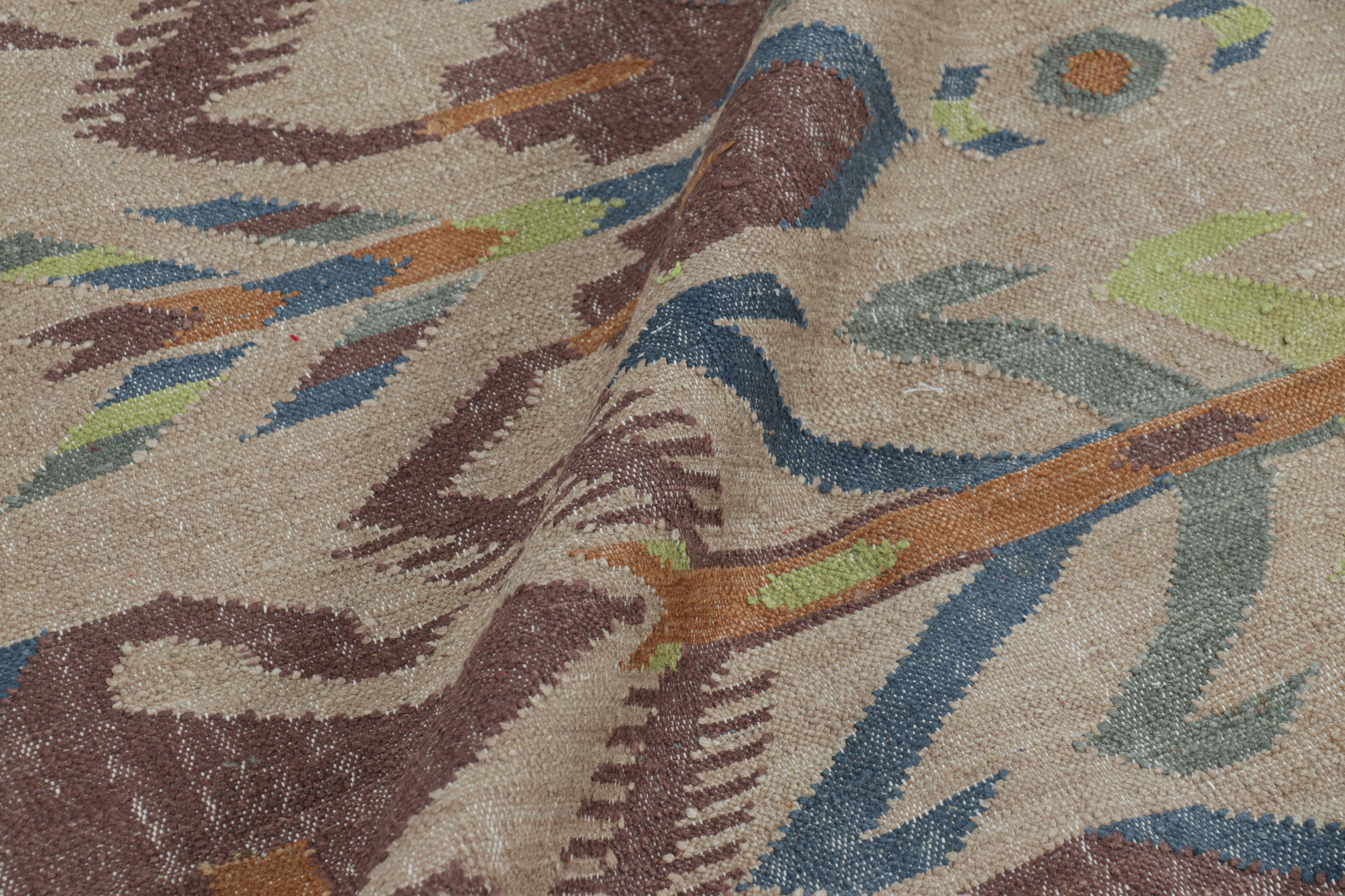 XXI secolo e contemporaneo Tappeto Modern Classics Rug & Kilim a tessitura piatta color crema-beige con motivi Ikats in vendita