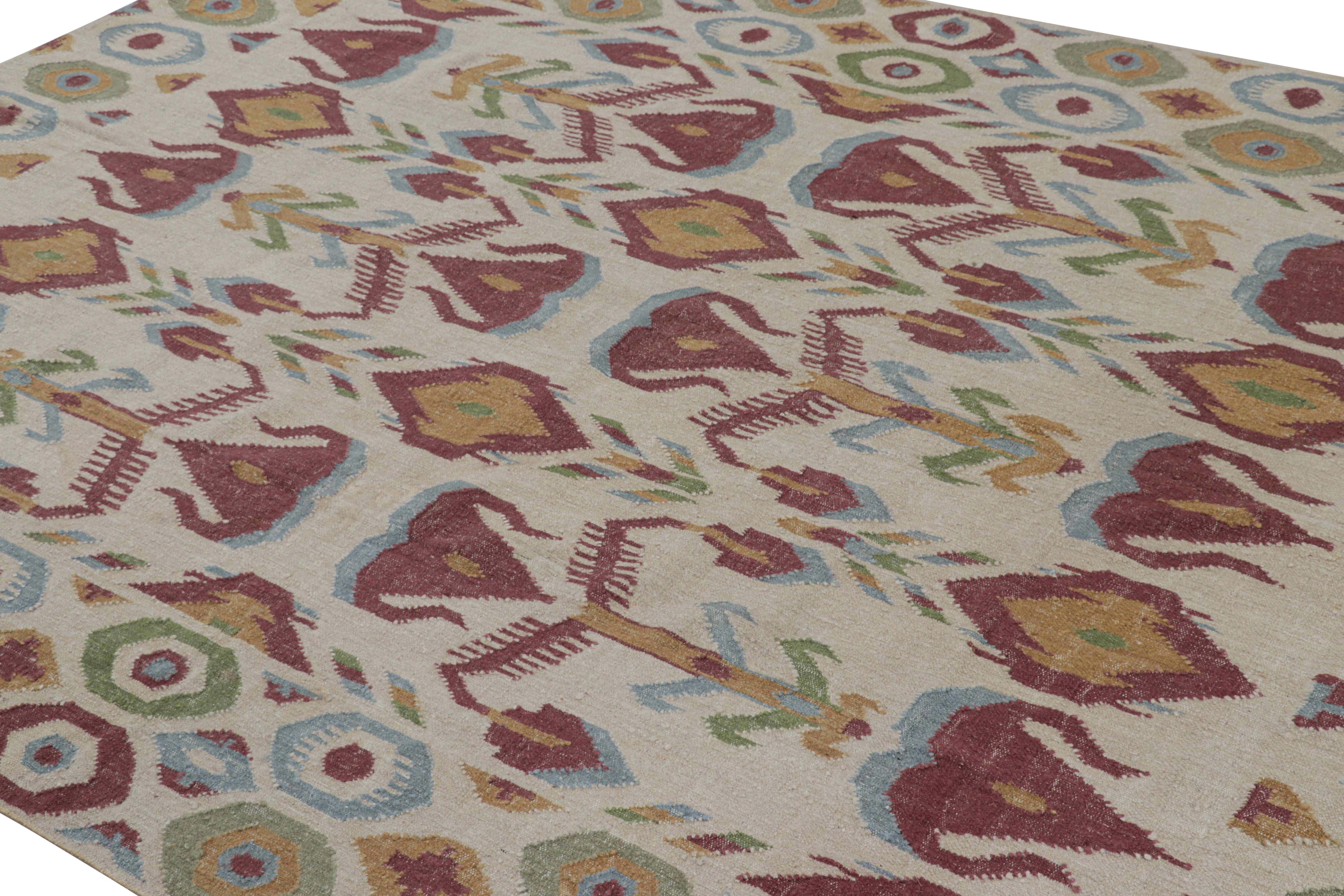 De una nueva textura particularmente emocionante de la colección Modern Classics, esta moderna alfombra de 7x10 originaria de la India se inspira en los tejidos Ikat, y goza de una construcción de seda particularmente lujosa.  

Sobre el diseño: