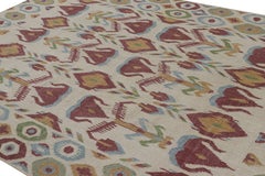Rug & Kilim’s Modern Classics Flatweave Rug in Cream-White with Ikats Patterns