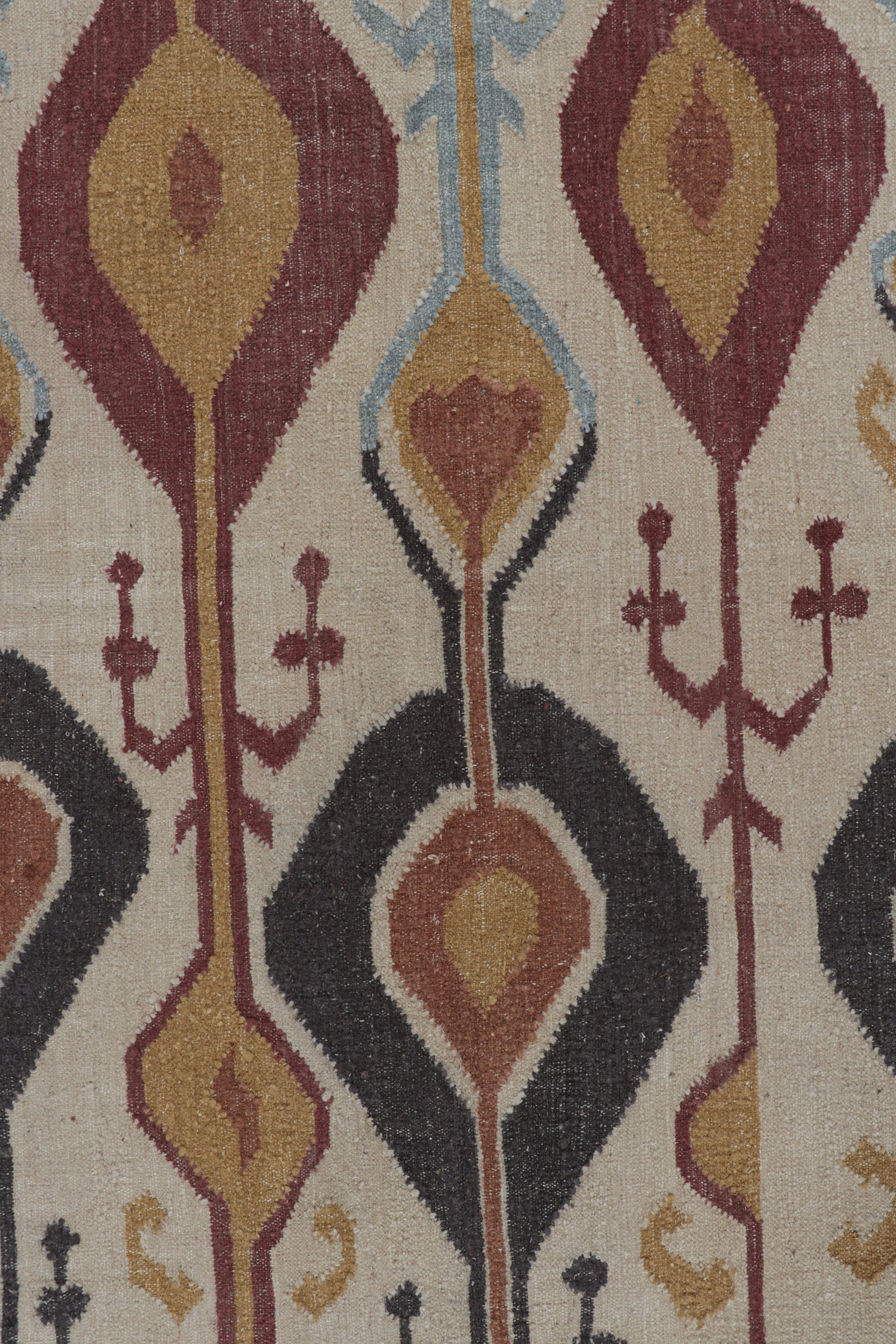 Rug & Kilim's Modern Classics Flatweave Rug in Cream-White with Ikats Patterns (Tapis tissé plat crème et blanc avec motifs Ikats) Neuf - En vente à Long Island City, NY