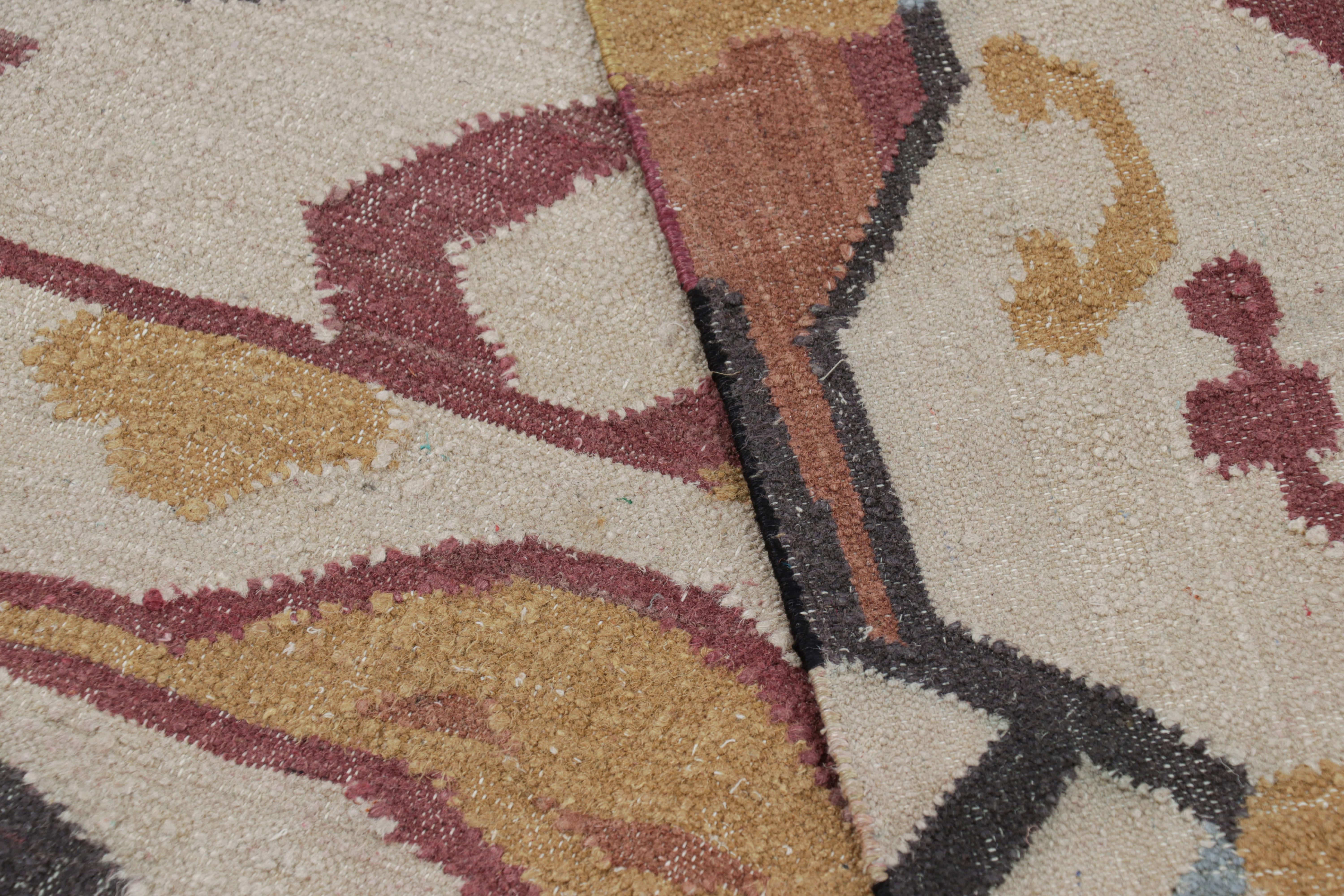 XXIe siècle et contemporain Rug & Kilim's Modern Classics Flatweave Rug in Cream-White with Ikats Patterns (Tapis tissé plat crème et blanc avec motifs Ikats) en vente