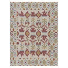 Rug & Kilim’s Modern Classics Flatweave Rug in Cream-White with Ikats Patterns