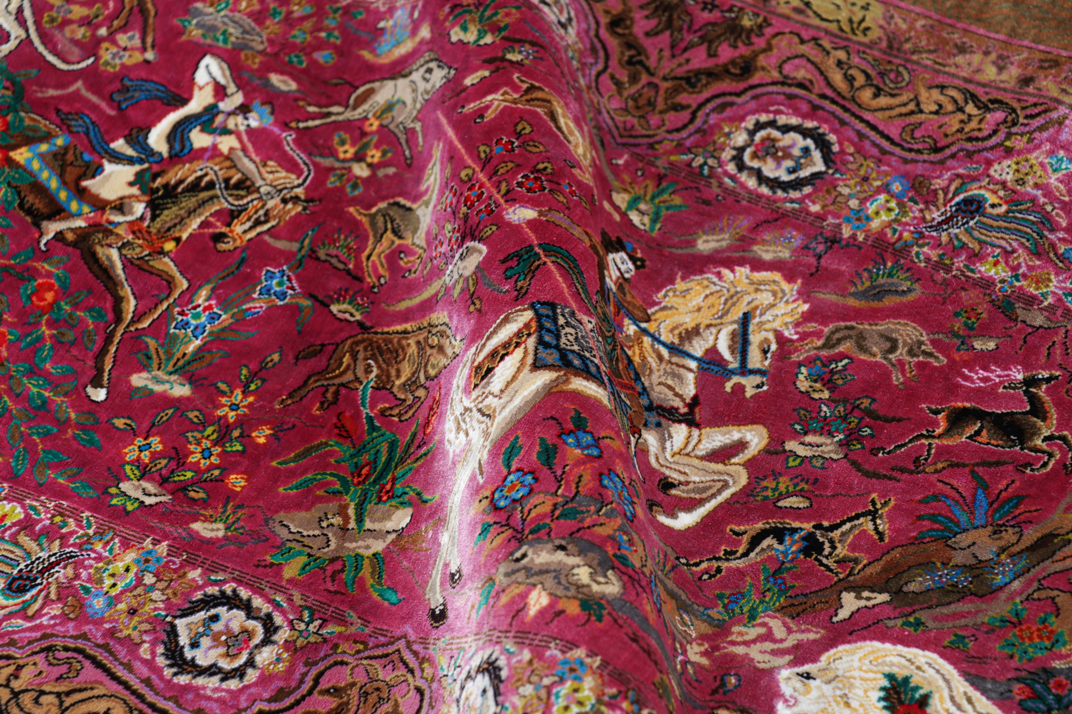 Moderne Tapis pictural Modern Classics de Rug & Kilim dans les tons rouge, brun et rose en vente