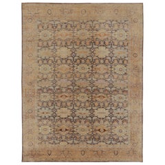 Rug & Kilim's Modern Classics Rug in Antique Brown, Gold, and Dusty Blue Floral