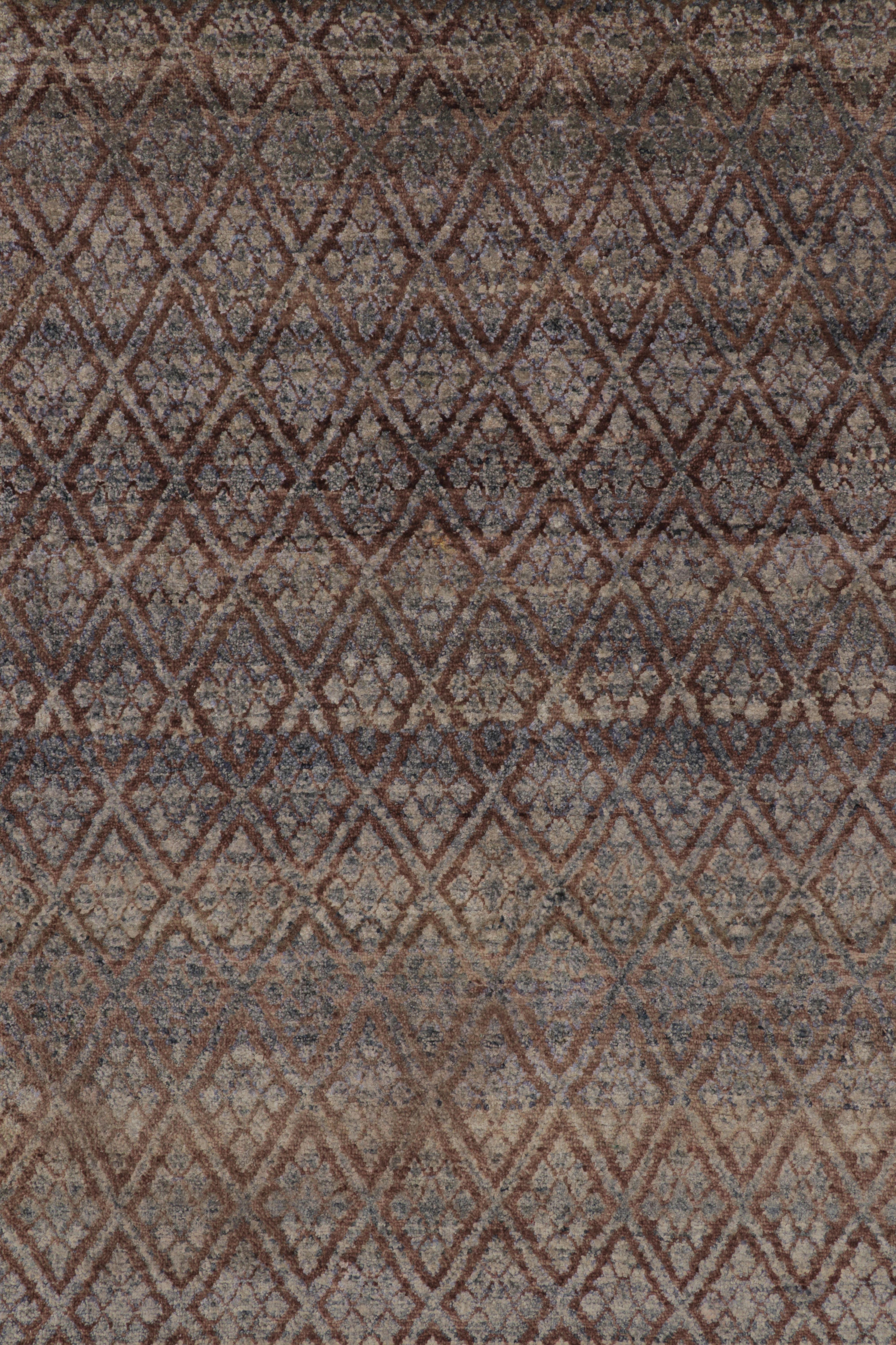 Rug & Kilim's Modern Classics Rug in Antique Mauve and Taupe Geometric Patterns In New Condition For Sale In Long Island City, NY