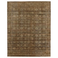 Rug & Kilim - Tappeto Modern Classics in beige e oro con disegno floreale a reticolo