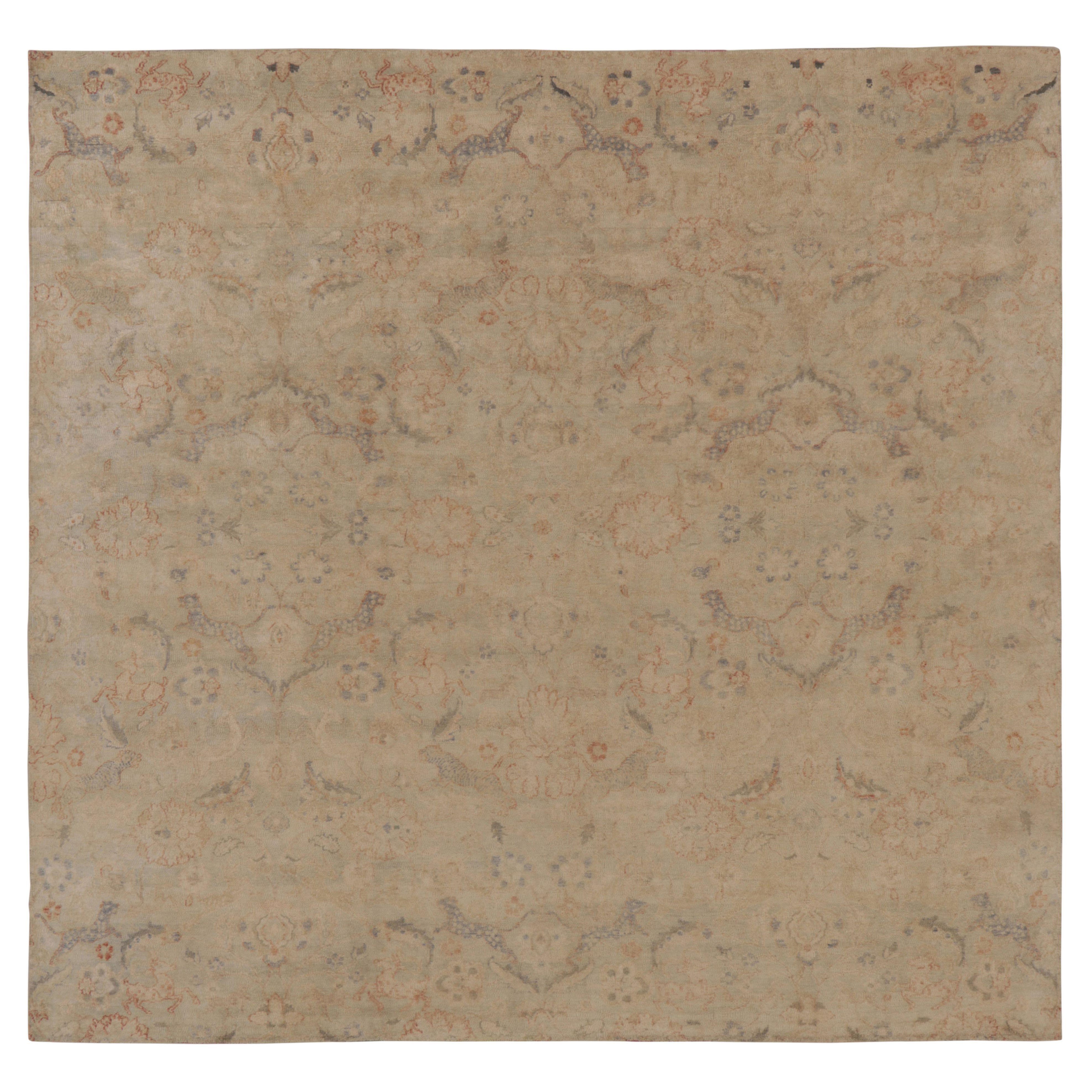 Tapis Modern Classics de Rug & Kilim en beige et gris à motif floral all-over