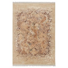 Rug & Kilim’s Modern Classics Rug in Beige-Brown with Floral & Abstract Patterns