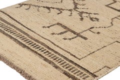 Rug & Kilim’s Modern Classics Rug in Beige with Brown Geometric Patterns