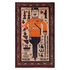Rug & Kilim’s Modern Classics Rug in Beige with Human and Tank Pictorials