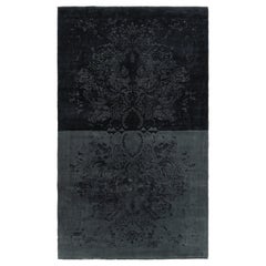 Rug & Kilim’s Modern Classics Rug In Black And Gray With Muted Floral Patterns
