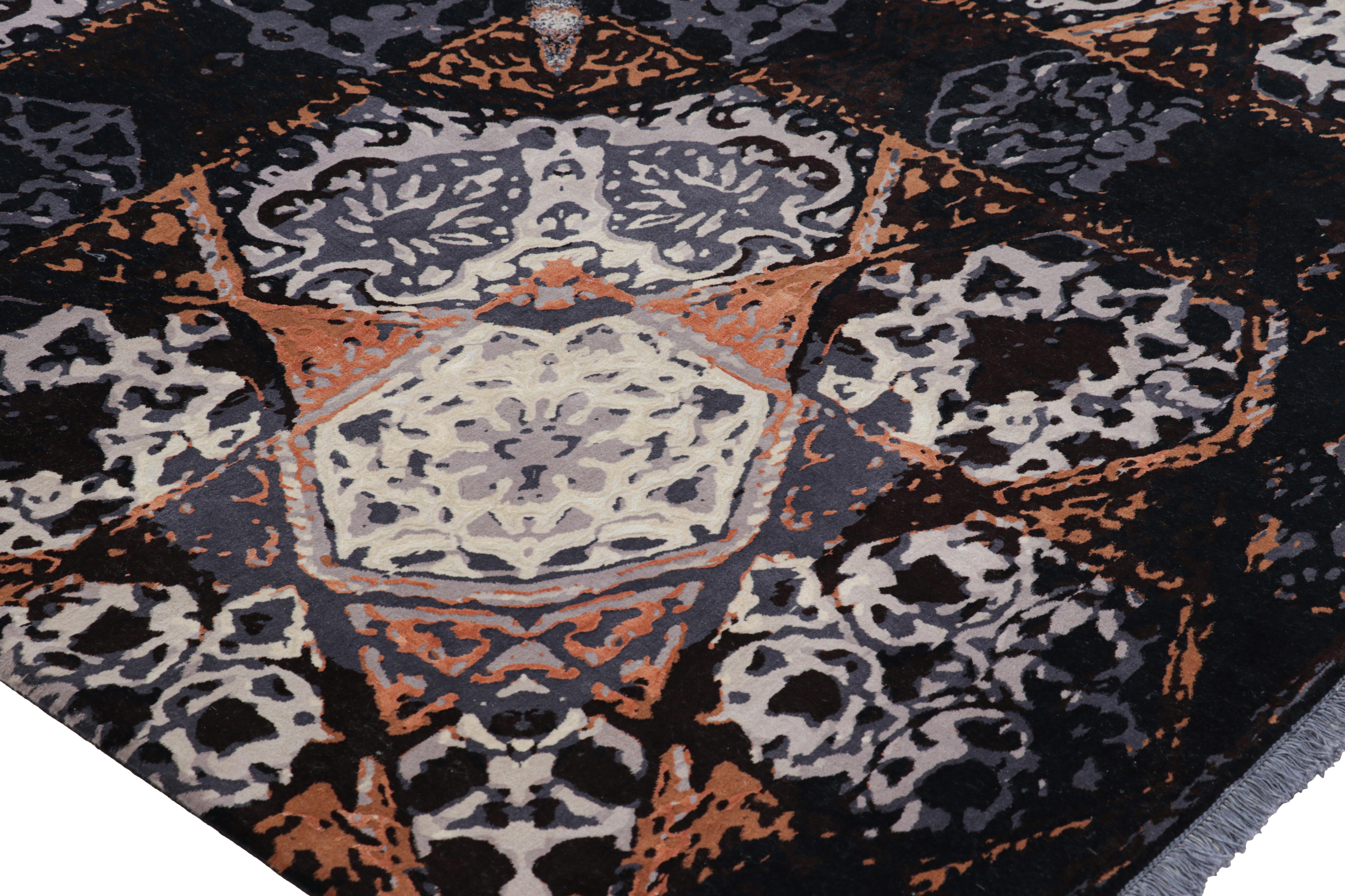 Rug & Kilim's Modern Classics Teppich in Schwarz mit geometrischen Mustern Khatam im Zustand „Neu“ im Angebot in Long Island City, NY