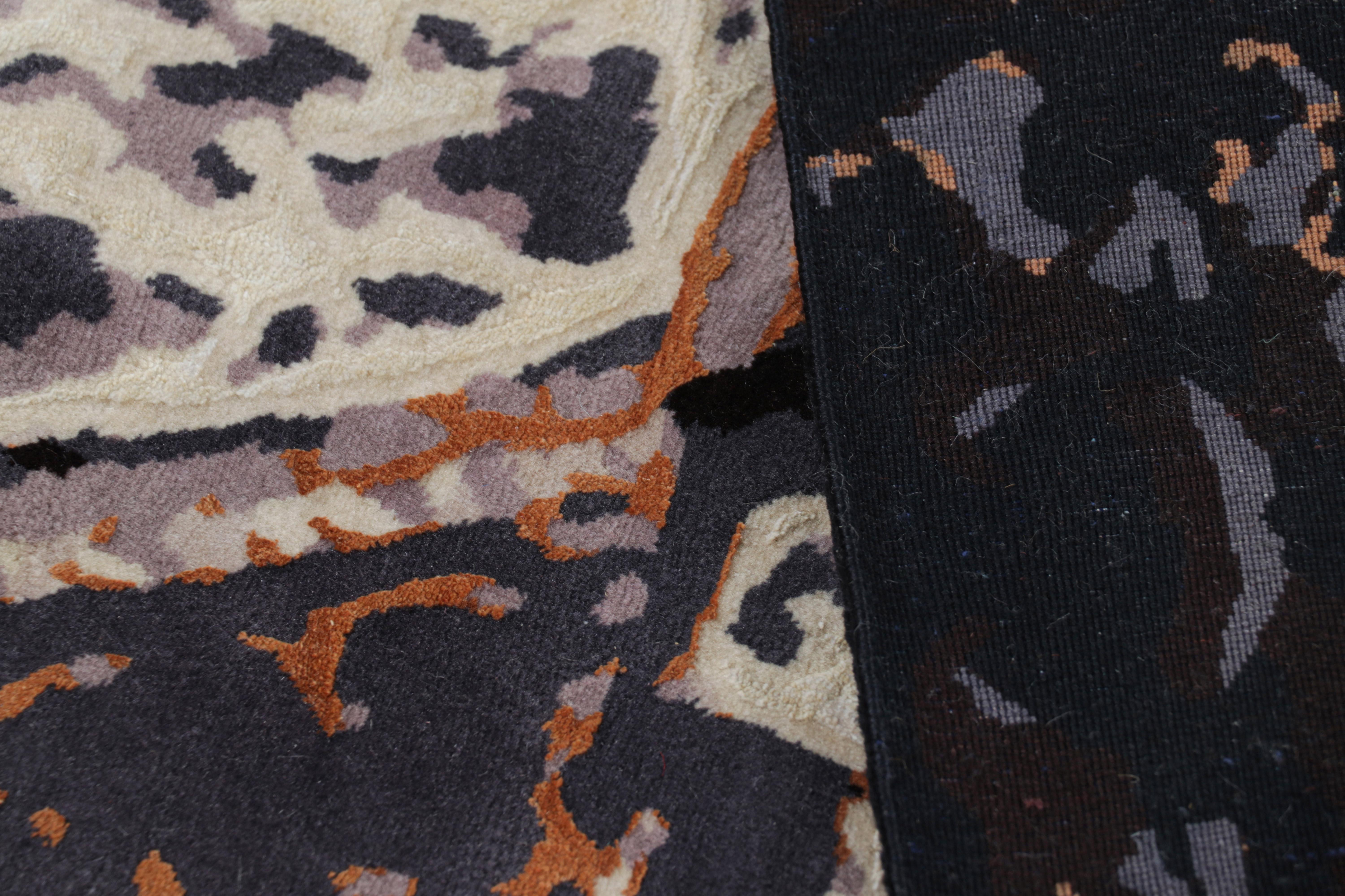 Rug & Kilim's Modern Classics Teppich in Schwarz mit geometrischen Mustern Khatam (Wolle) im Angebot