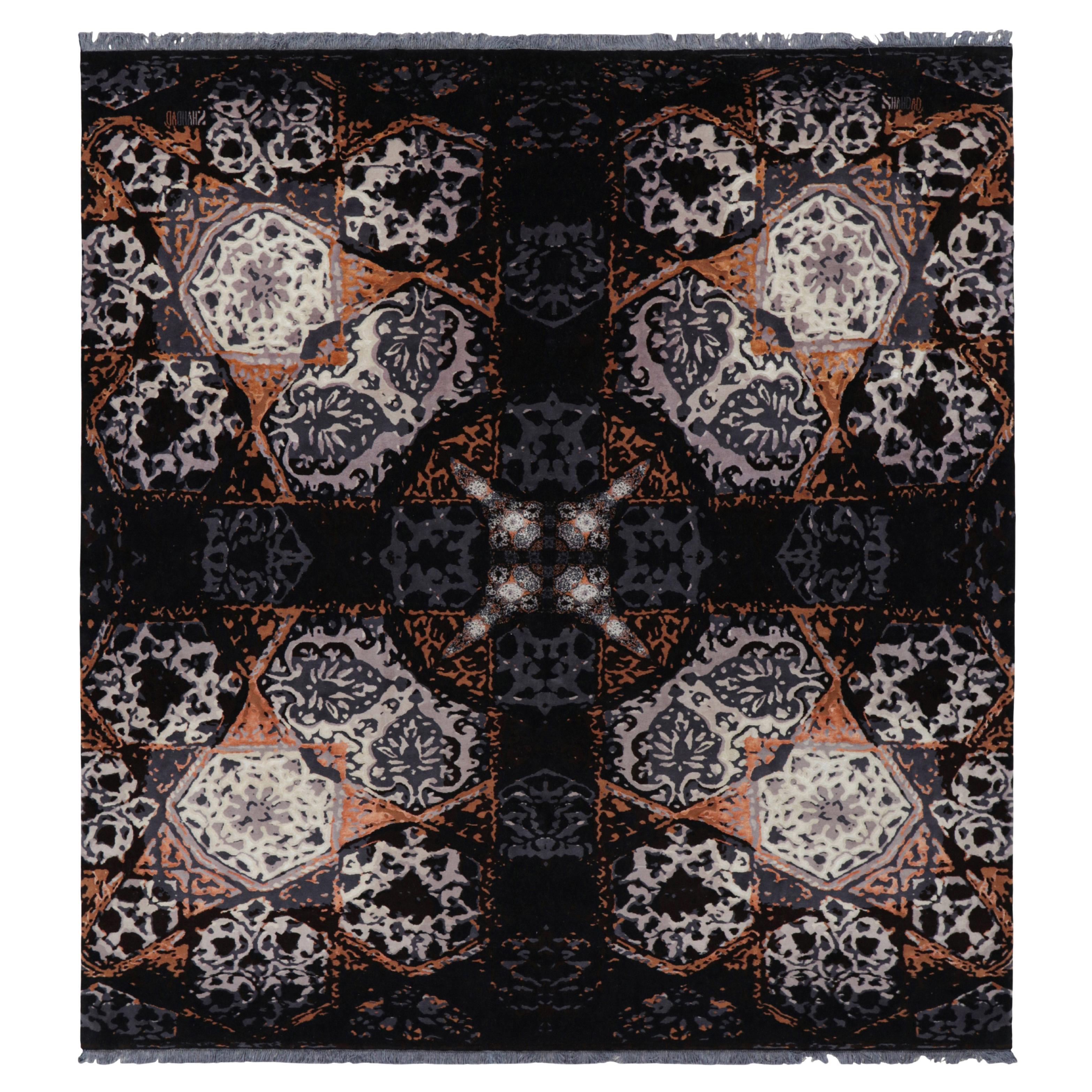 Rug & Kilim - Tappeto classico moderno in nero con motivi geometrici "Khatam".
