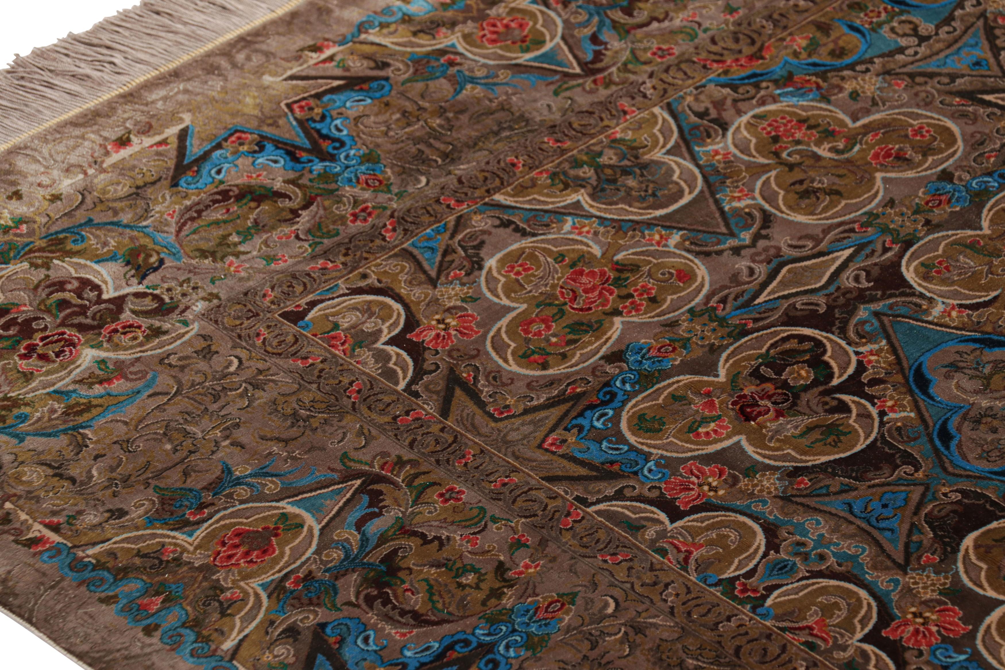 Moderne Rug & Kilim's Modern Classics Rug in Brown with Floral Patterns As Geshniz (Tapis & Kilim's Modern Classics Rug in Brown with Floral Patterns As Geshniz) en vente