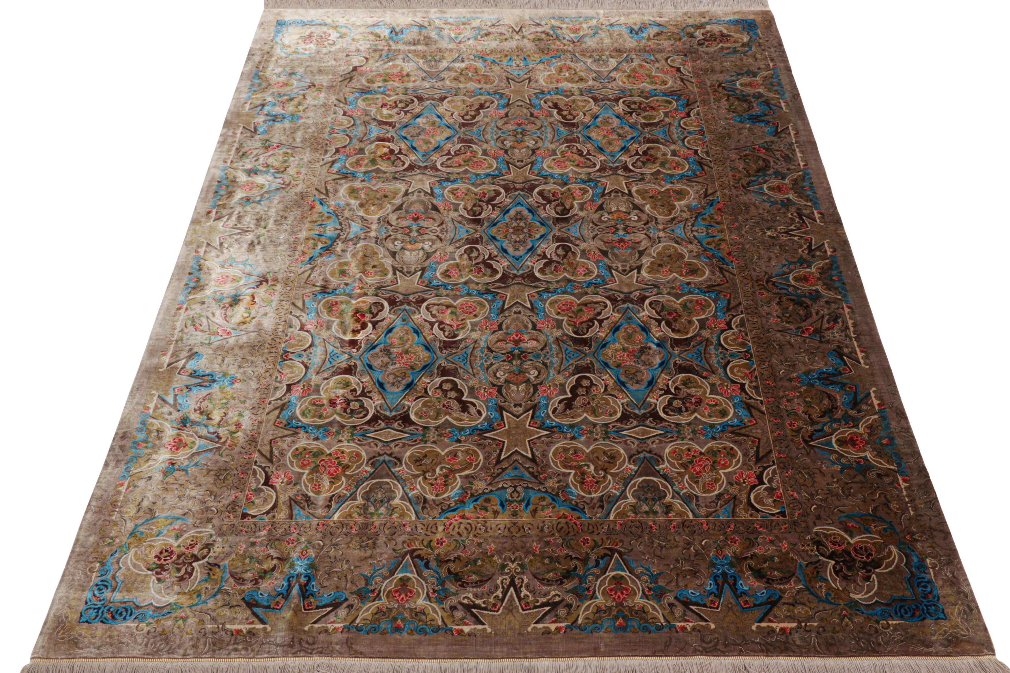Indien Rug & Kilim's Modern Classics Rug in Brown with Floral Patterns As Geshniz (Tapis & Kilim's Modern Classics Rug in Brown with Floral Patterns As Geshniz) en vente