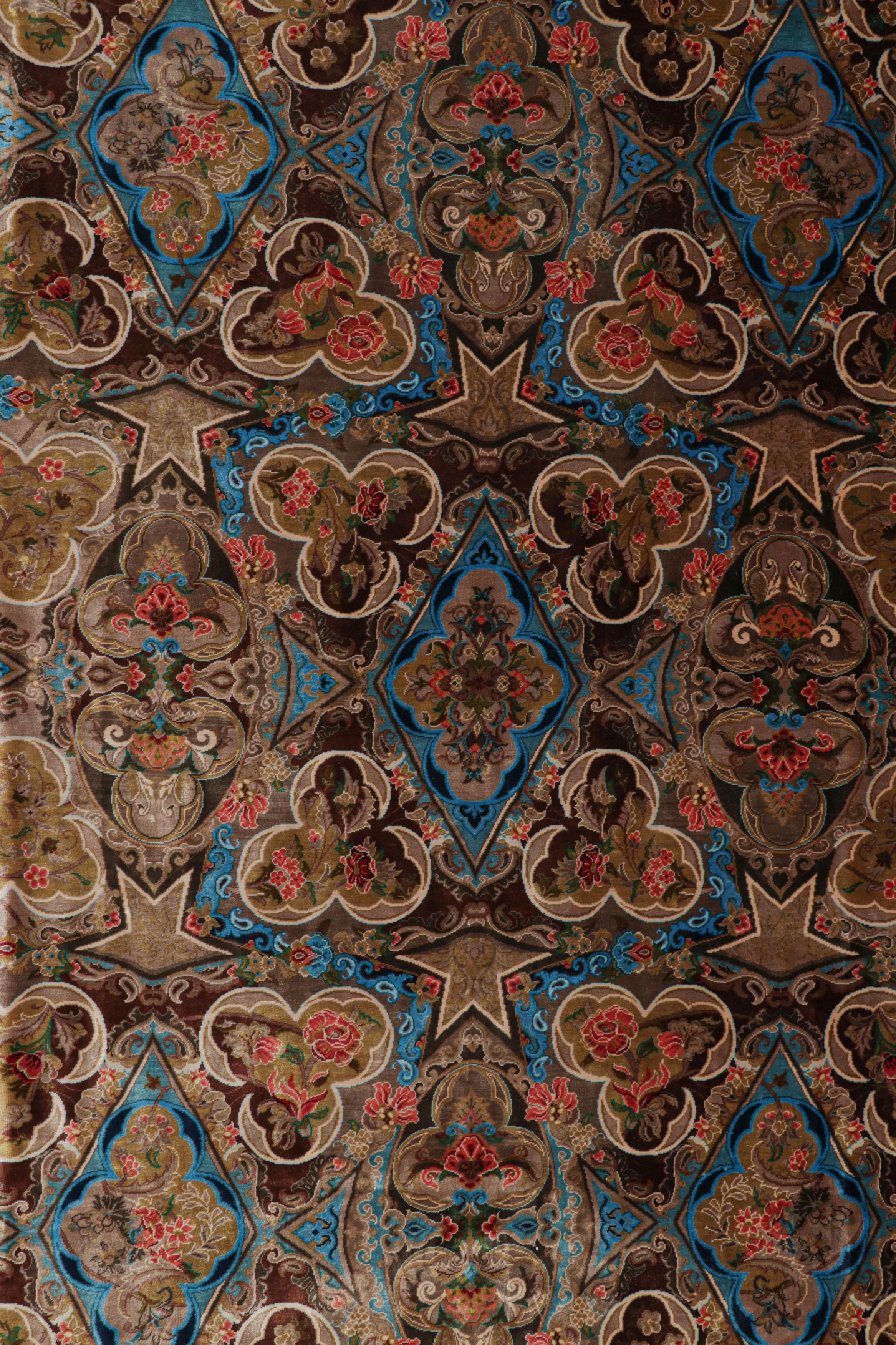 Rug & Kilim's Modern Classics Rug in Brown with Floral Patterns As Geshniz (Tapis & Kilim's Modern Classics Rug in Brown with Floral Patterns As Geshniz) Neuf - En vente à Long Island City, NY