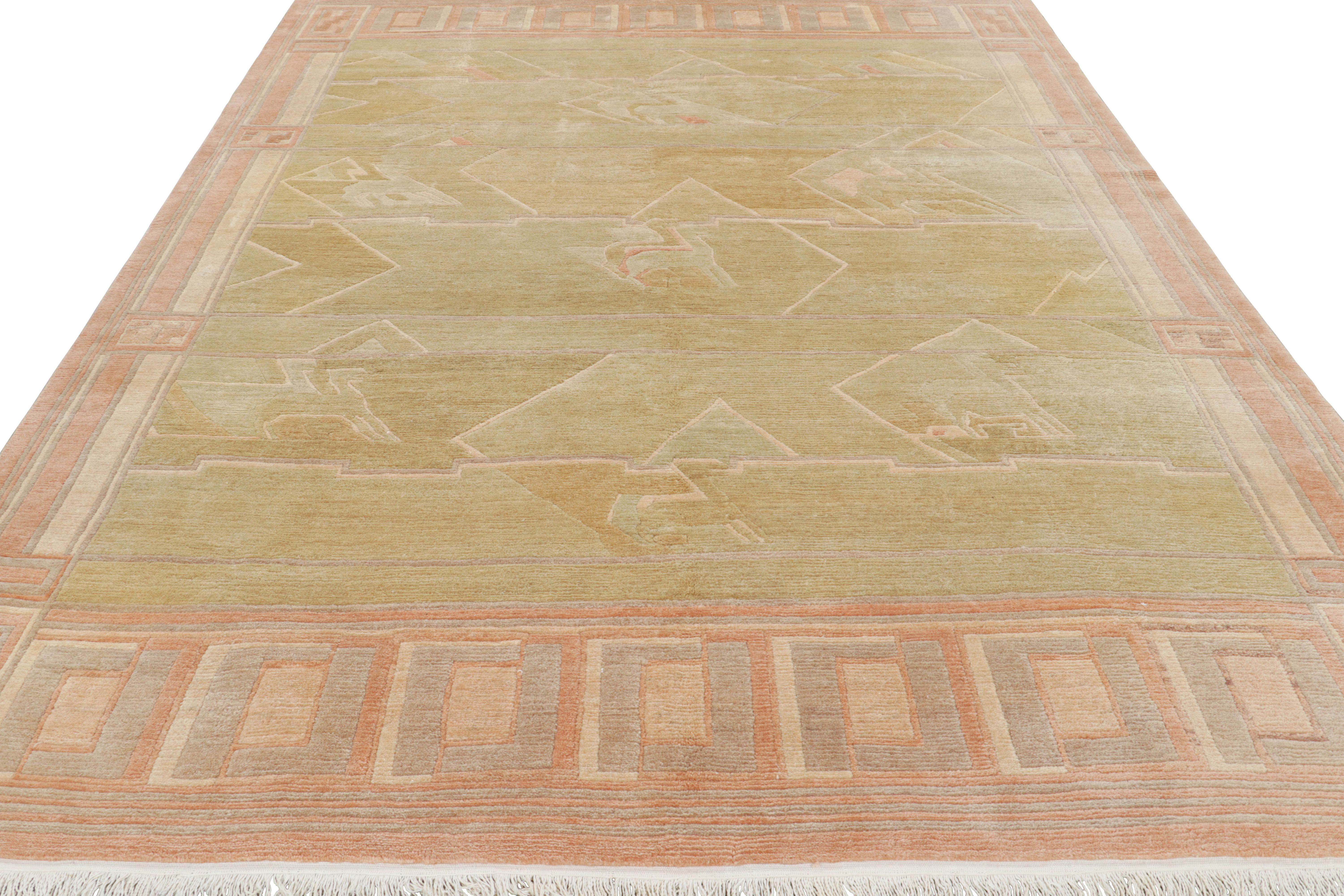 Rug & Kilim's Modern Classics Teppich in Chartreuse Grün mit geometrischen Mustern (Handgeknüpft) im Angebot