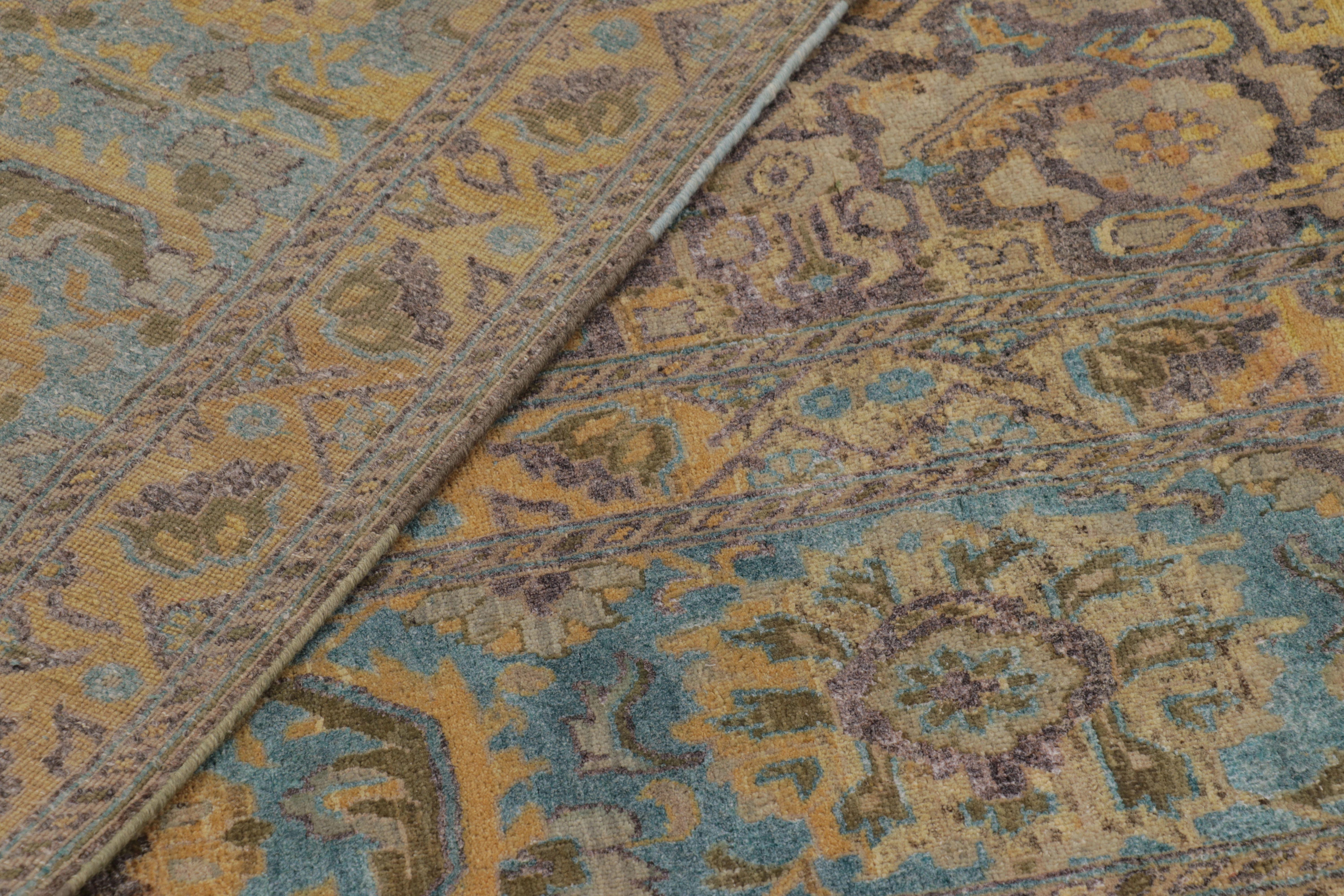 Soie Tapis Modern Classics de Rug & Kilim en mauve, sarcelle et or oxydé Traditionnel en vente