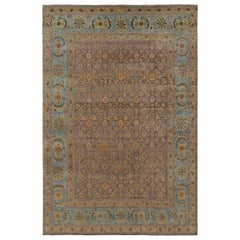 Rug & Kilim's Modern Classics Rug in Mauve, Teal, and Oxidized Gold Traditional