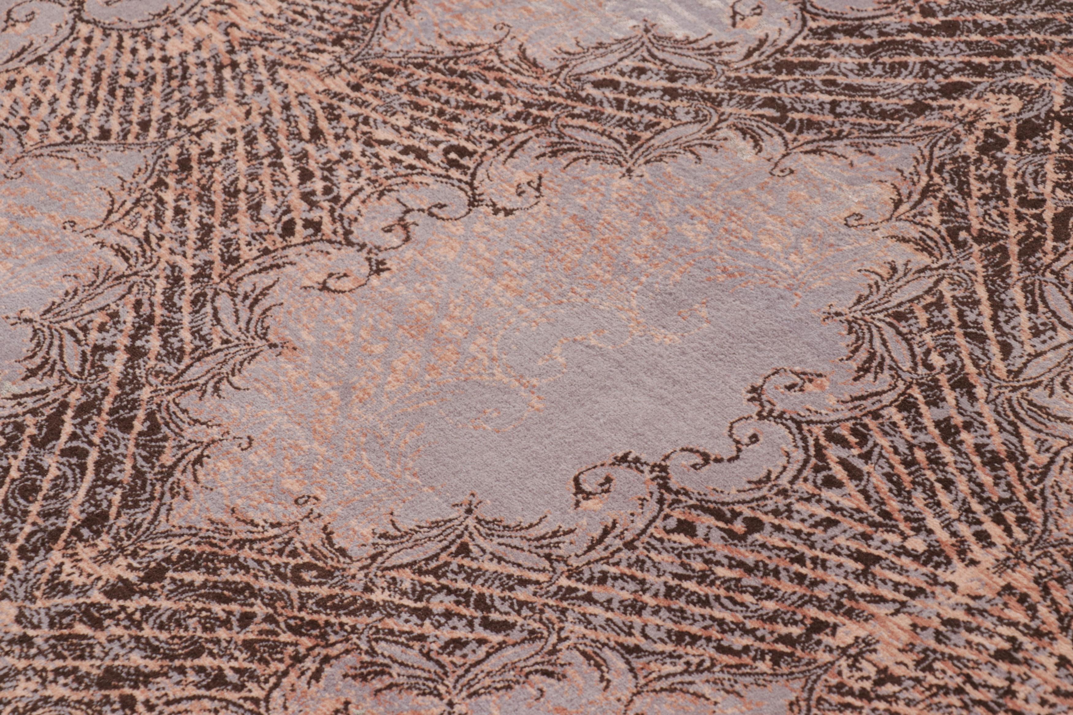 Moderno Tappeto Modern Classics di Rug & Kilim, medaglioni color malva con tralicci rosa 