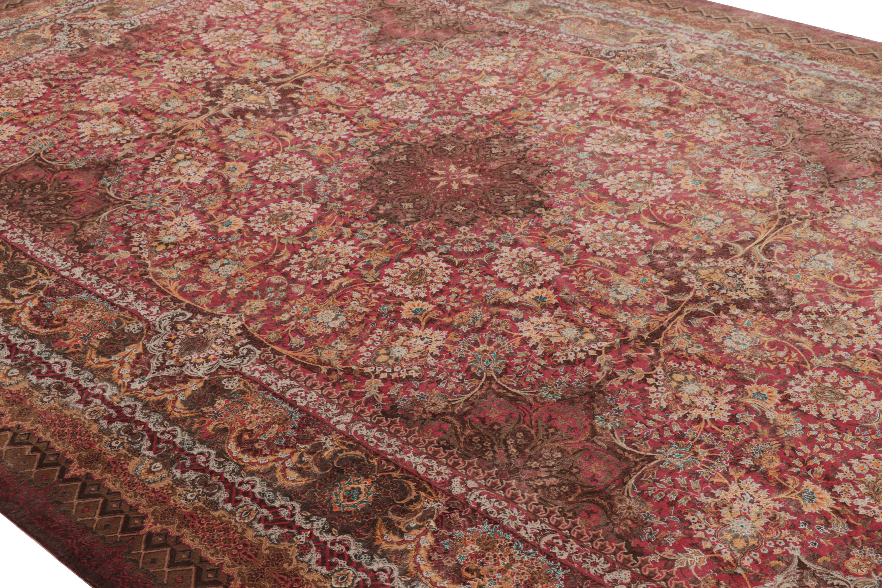 This 9x13 rug represents a bold new line of Rug & Kilim’s Modern Classics Collection—a series of contemporary rugs by one of the most talented ateliers and designers in the craft, made with hand-knotted all-natural silk of the utmost quality in
