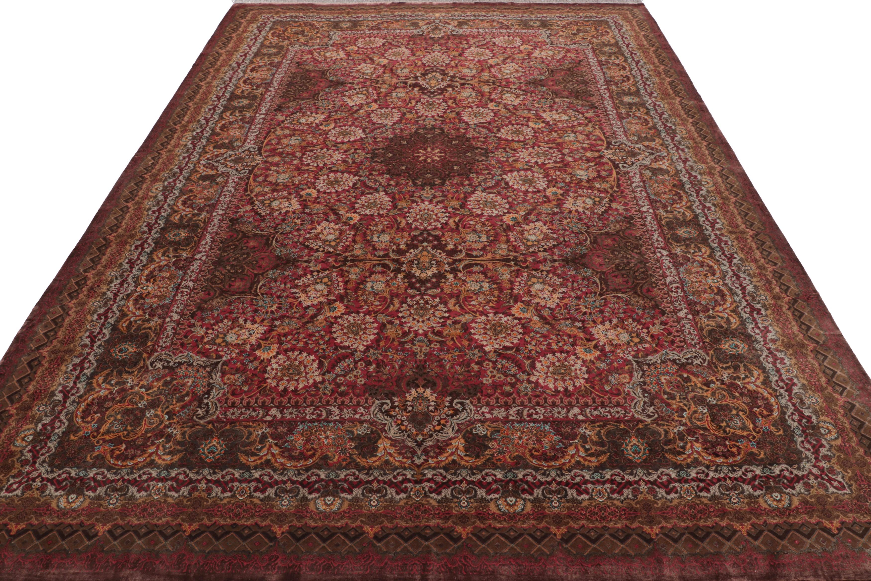 Hand-Knotted Rug & Kilim’s Modern Classics Rug, Rich Red with Regal Floral Patterns “Afshan” For Sale