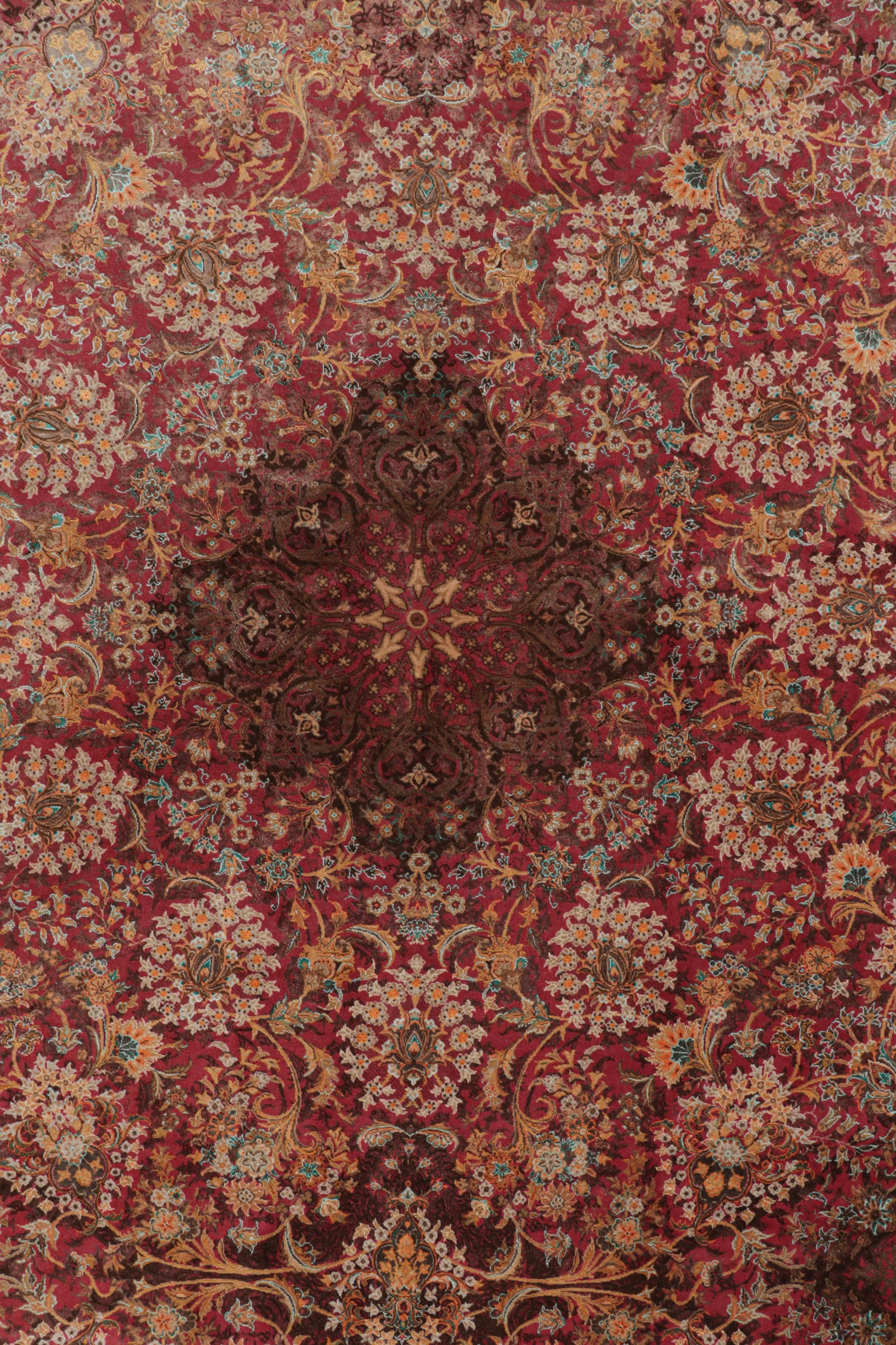 Contemporary Rug & Kilim’s Modern Classics Rug, Rich Red with Regal Floral Patterns “Afshan” For Sale