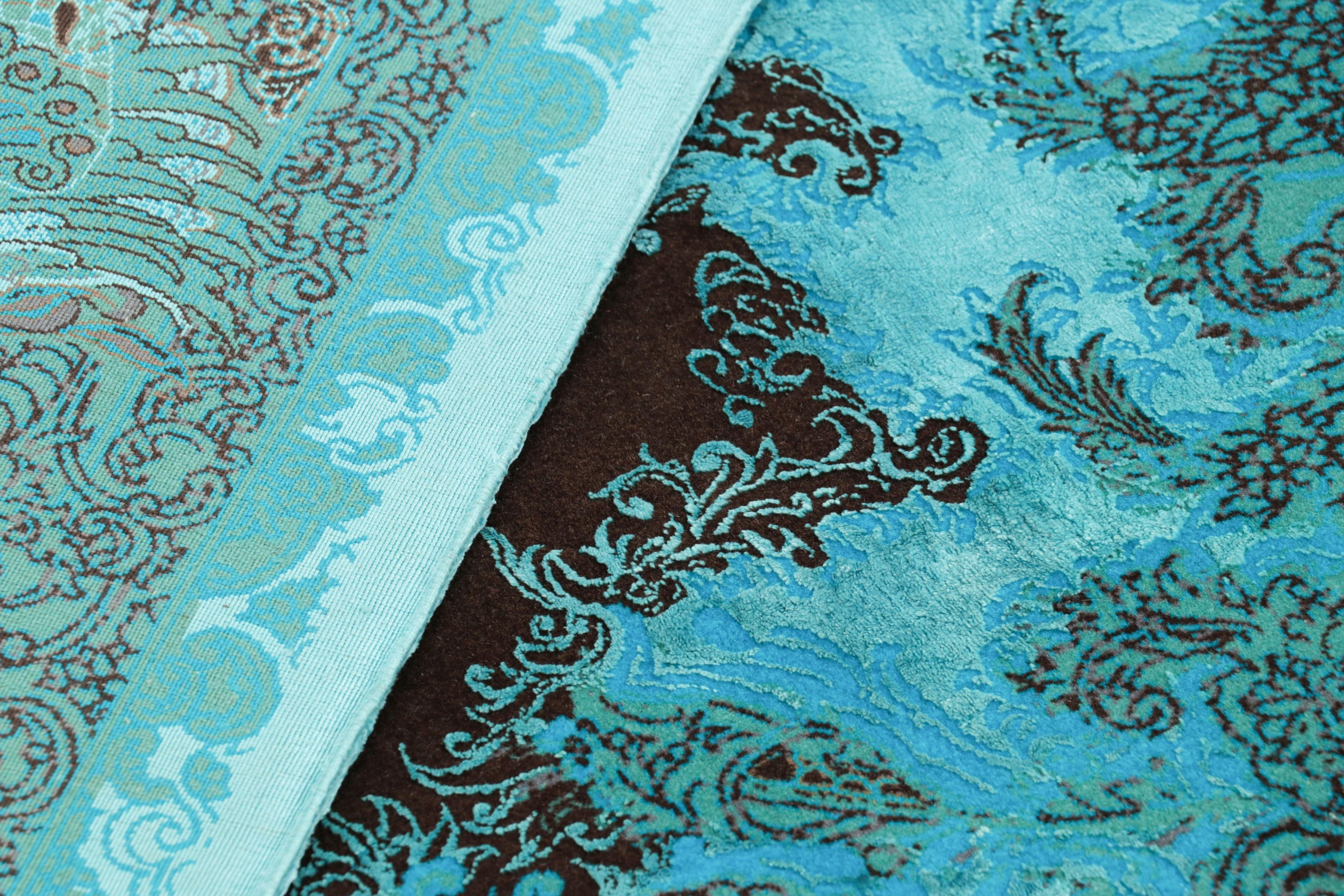 Rug & Kilim's Modern Classics Teppich, Türkis mit Bildmedaillon Simorgh im Angebot 2