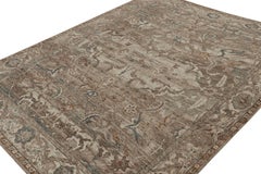 Rug & Kilim’s Modern Classics Rug with Beige-Brown and Navy Blue Floral Patterns